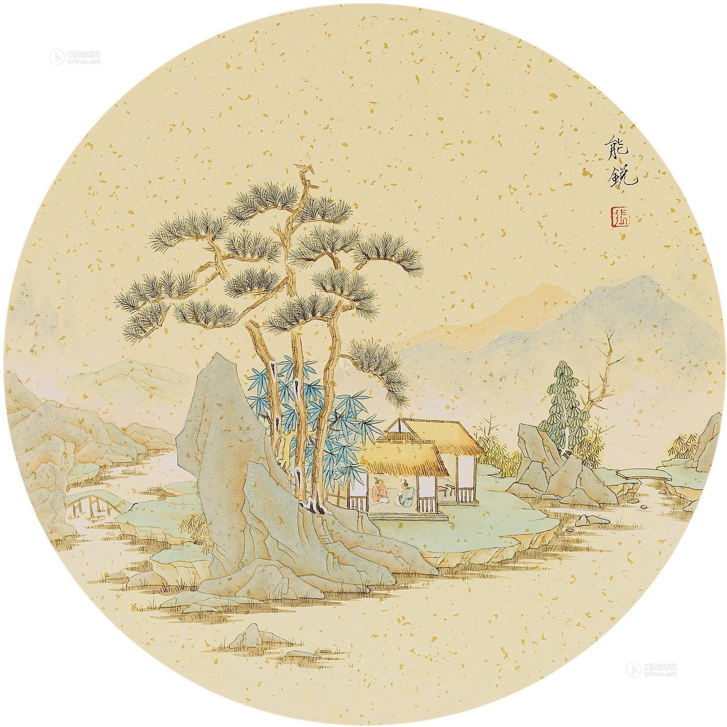 0194 山水小品 镜片 设色纸本