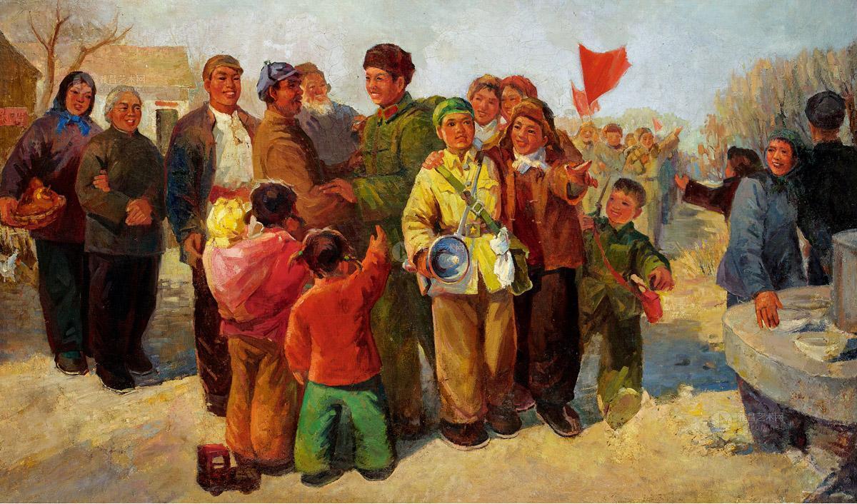 1904 革命代代如潮涌 布面 油画