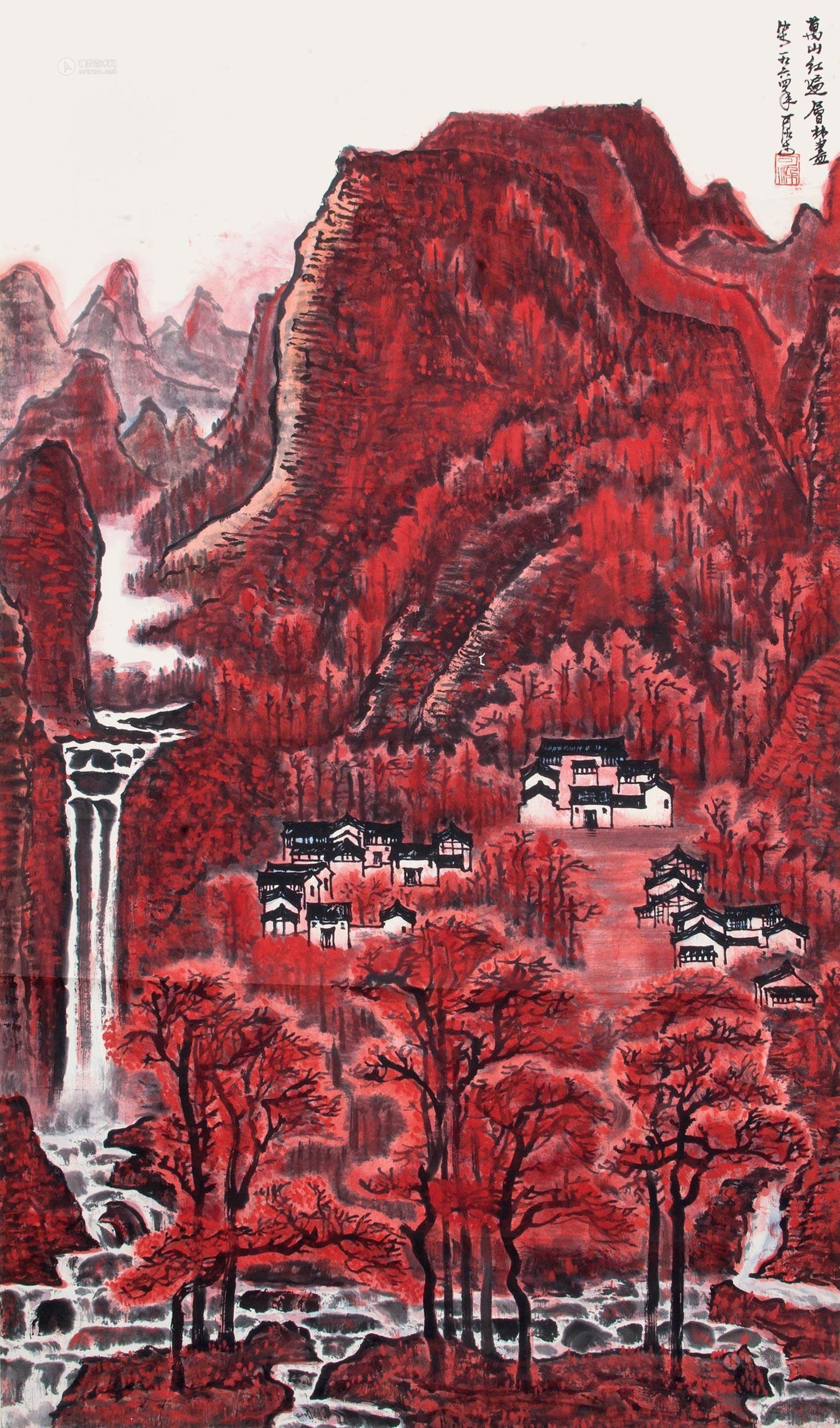 0372 万山红遍 立轴 纸本
