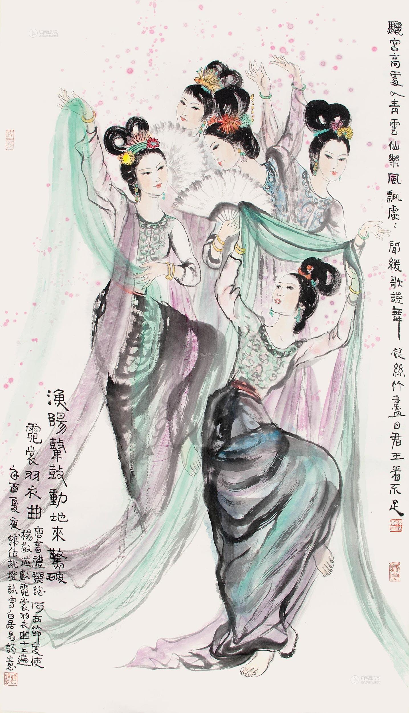 0493霓裳羽衣曲立轴纸本