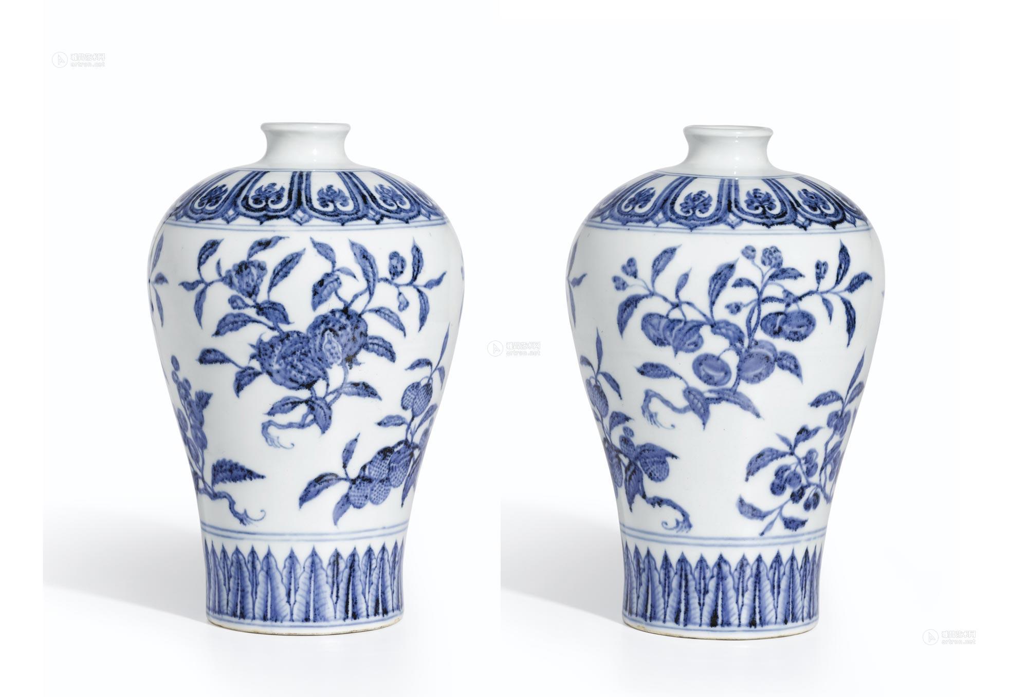 3023 明永乐 青花折枝瑞果纹梅瓶