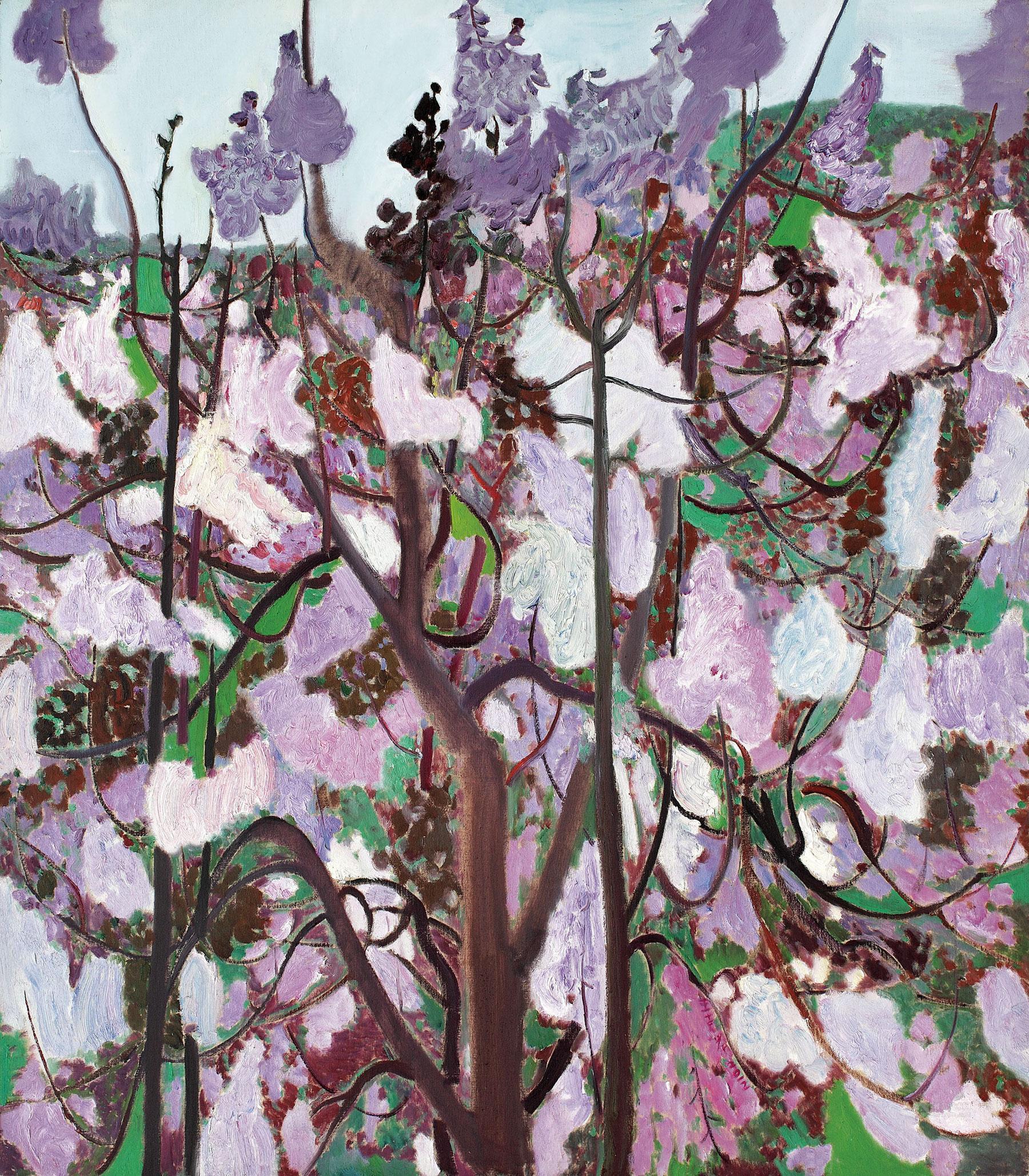 00522012年作四月桐花开油彩画布