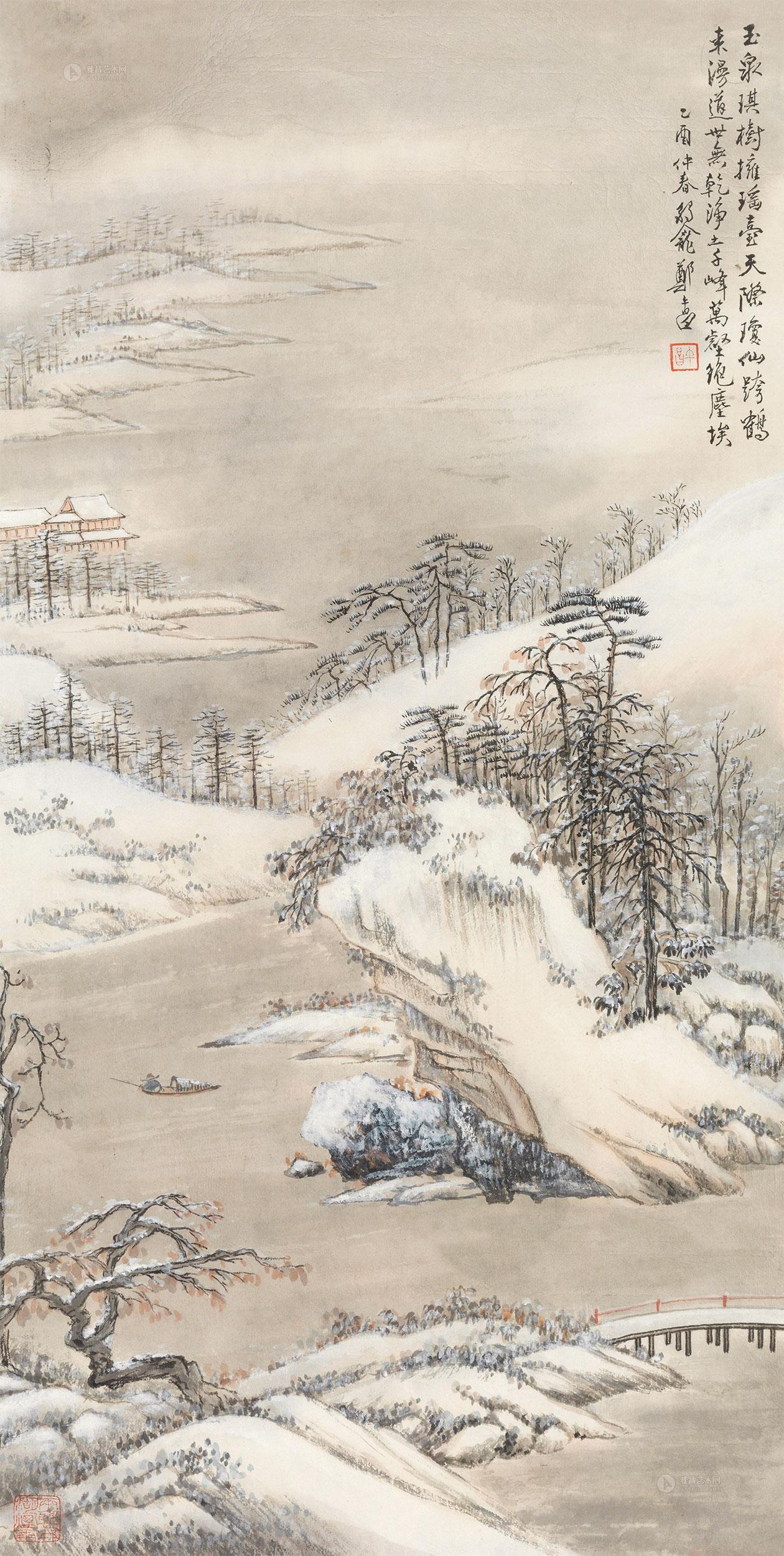 1520 雪景山水 镜心 纸本