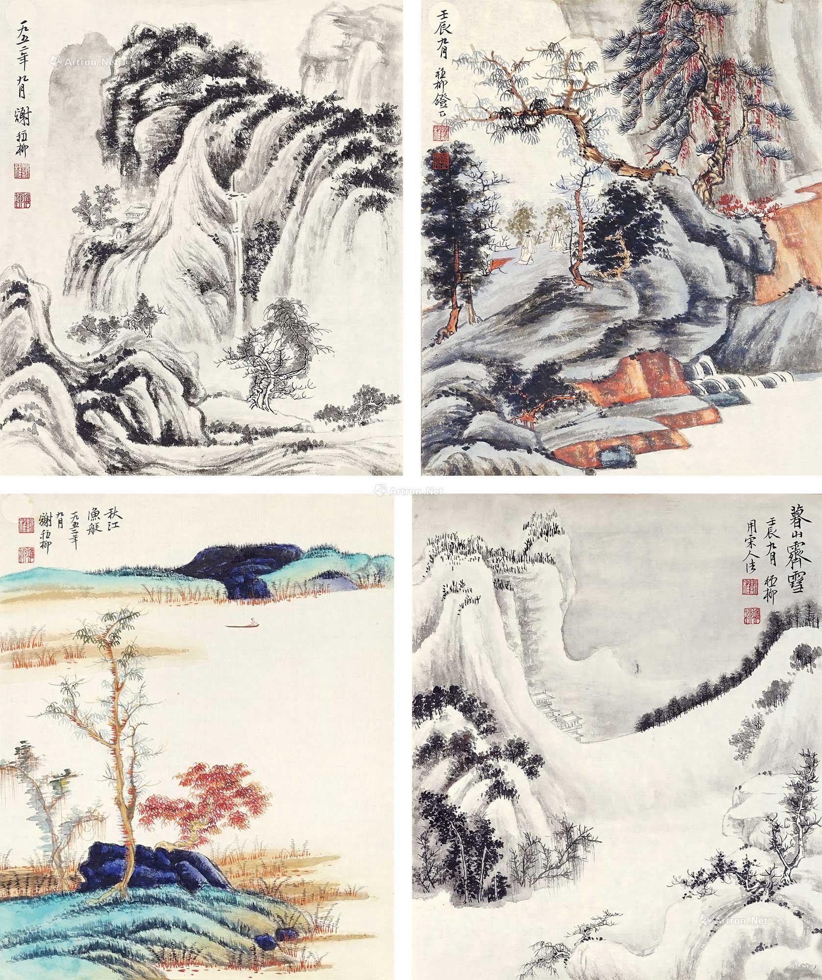 【春夏秋冬 镜心 设色纸本】拍卖品_图片_价格_鉴赏_绘画_雅昌艺术品