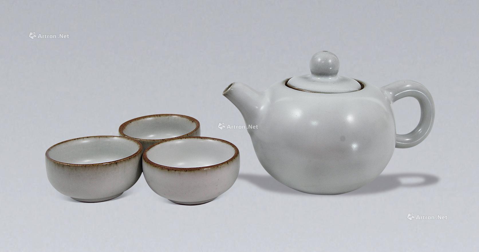 0954 元代 青白釉茶具 (一套四件)
