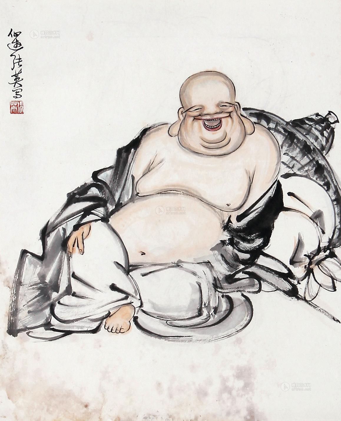 【弥勒佛 镜片 纸本】拍卖品_图片_价格_鉴赏_绘画_品