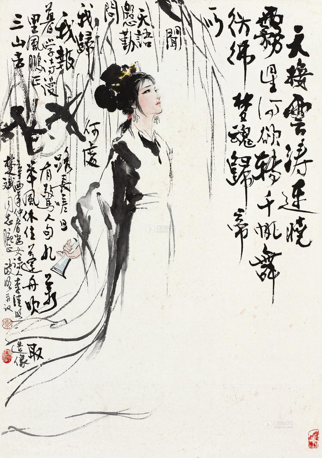 【李清照像 立轴】拍卖品_图片_价格_鉴赏_绘画_雅昌