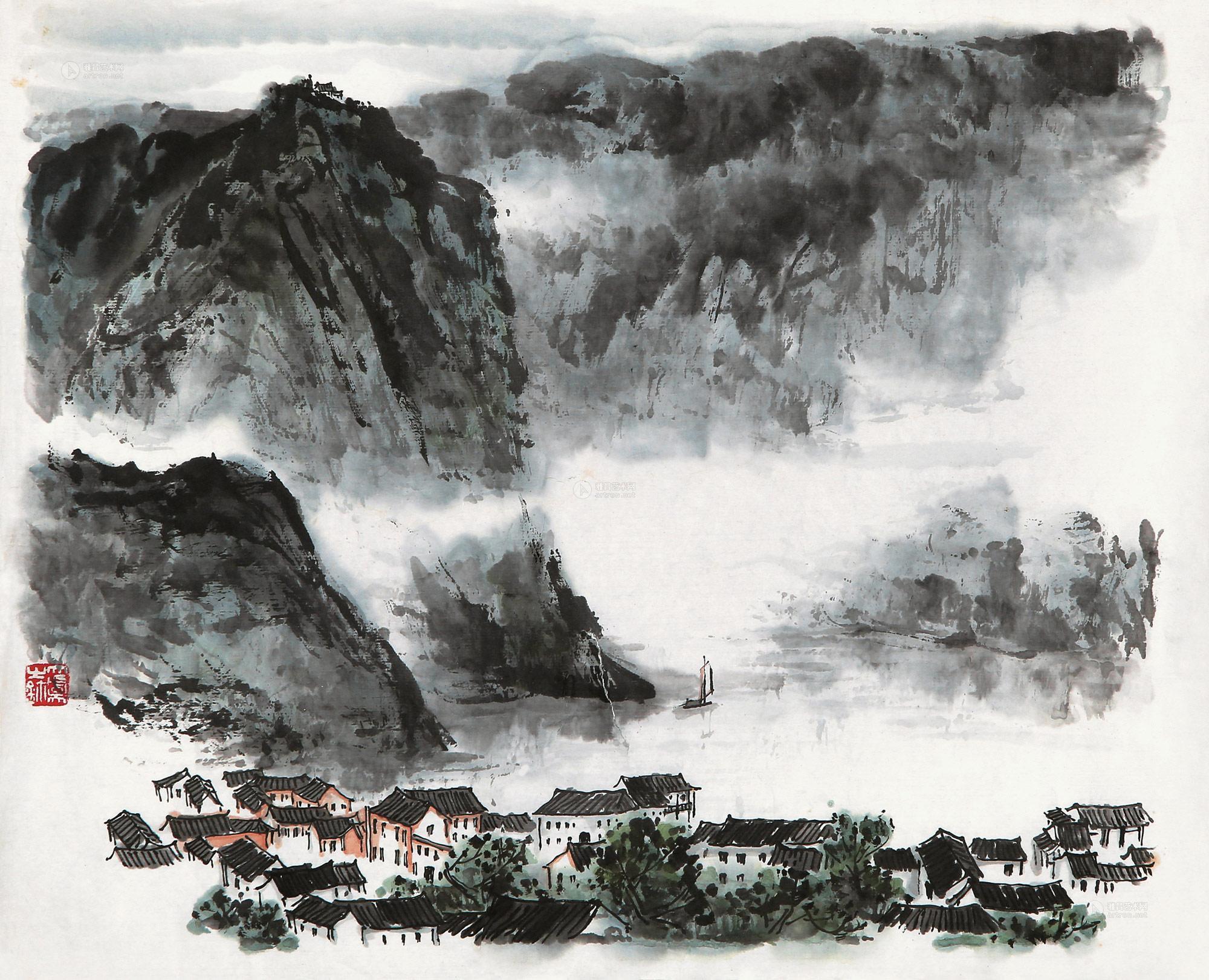 【三峡写生稿 软片 设色纸本】拍卖品_图片_价格_鉴赏_绘画_雅昌艺术