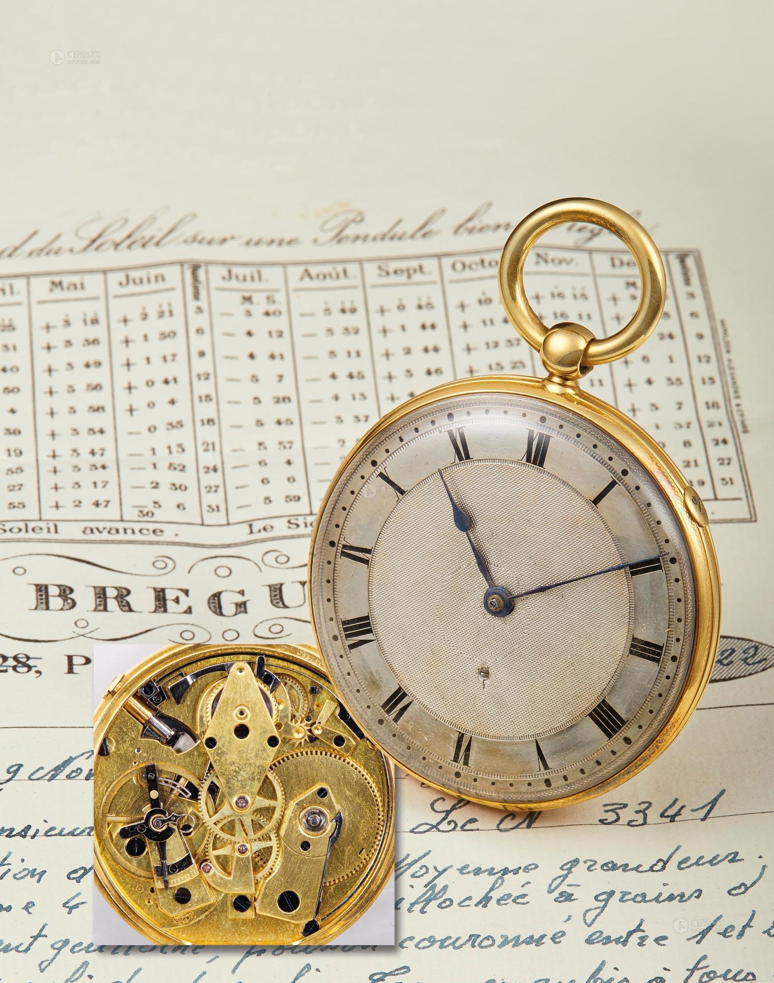 2319 breguet & fils 精美黄金二问怀表,编号3341,年份约1819