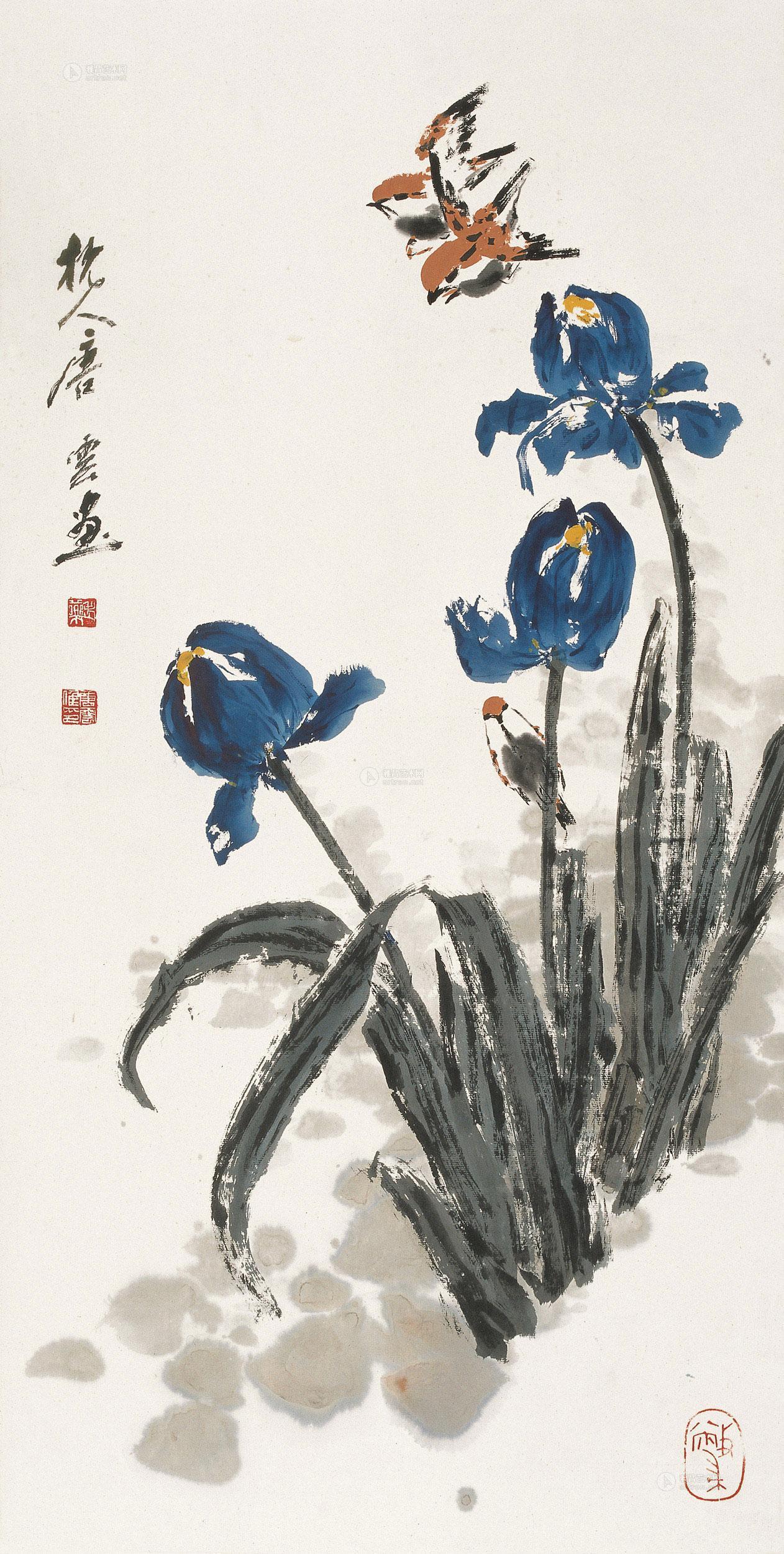 0695 郁金香 立轴 设色纸本