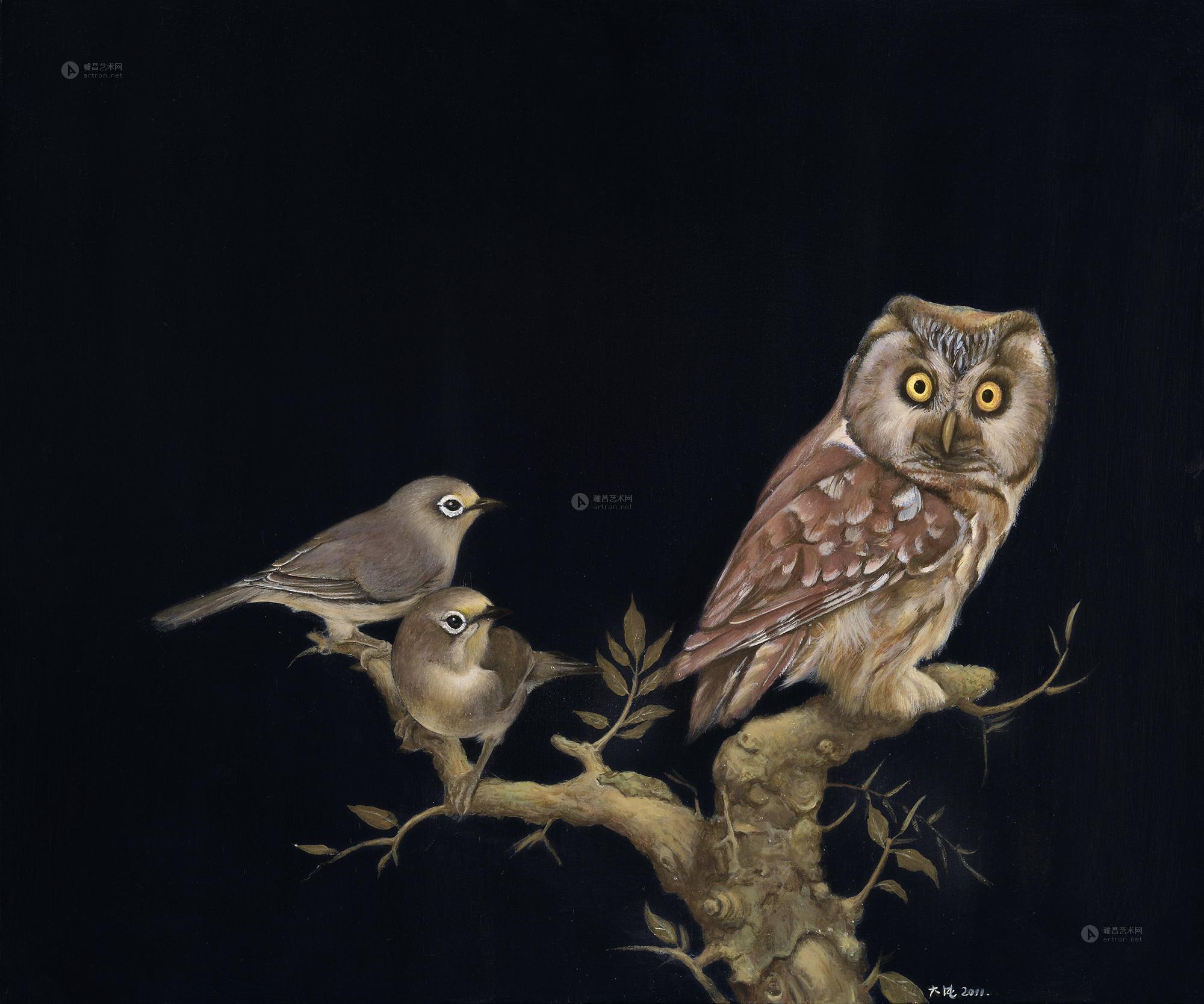 【2011年作 猫头鹰 油彩 布面】拍卖品_图片_价格_鉴赏_油画_雅昌艺术