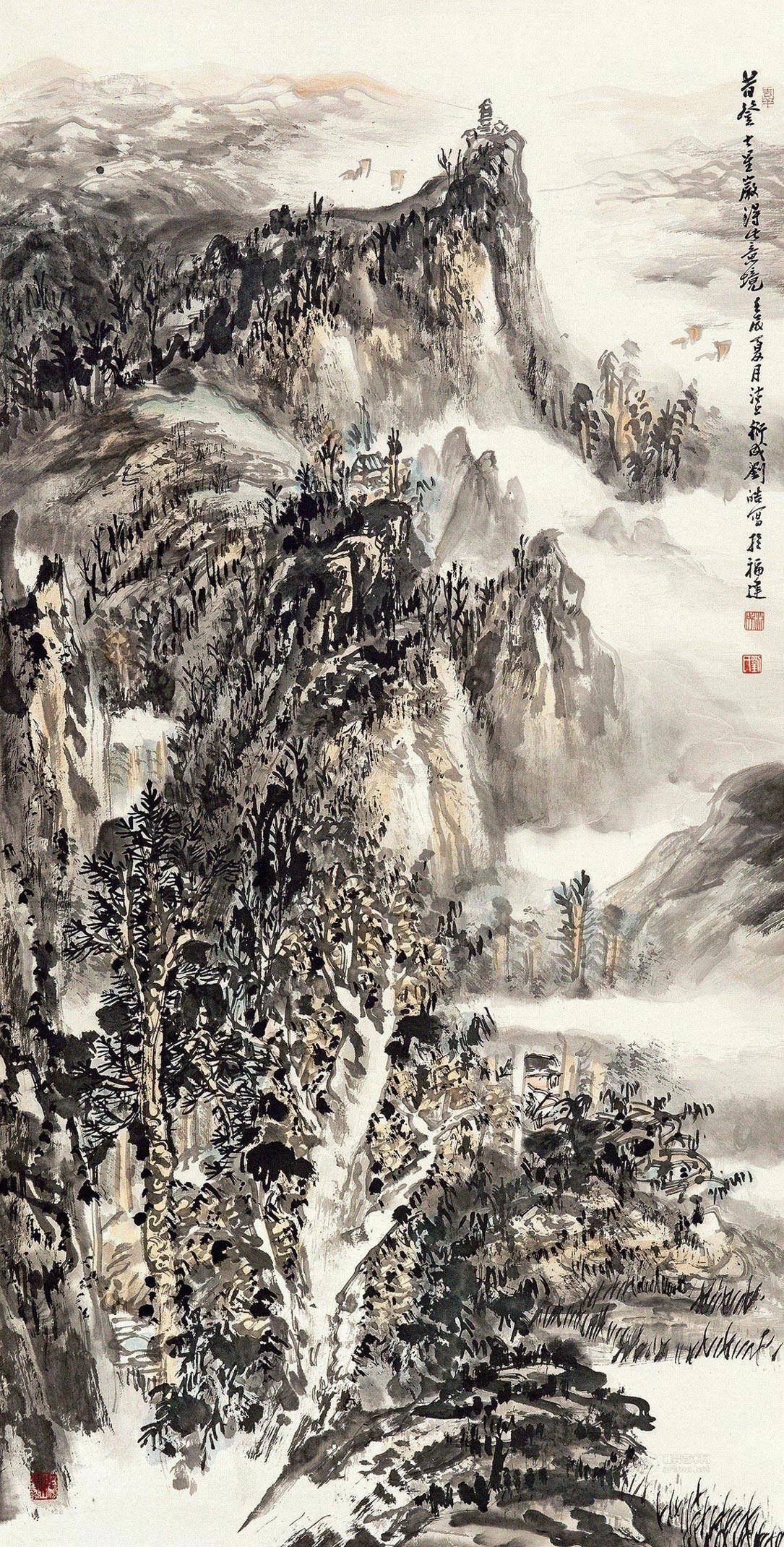 作者    刘皓(1950～) 尺寸 136×68cm 作品分类 中国书画>绘画 创作