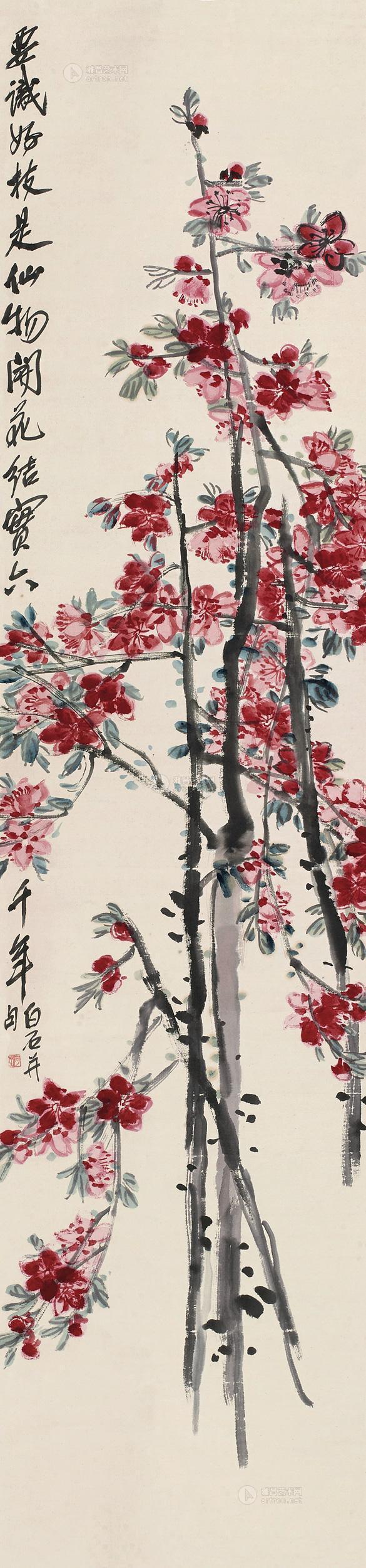 0519桃花立轴设色纸本