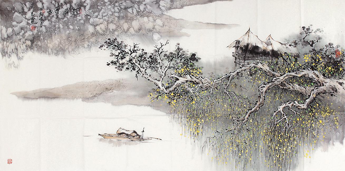 00482012年作春潮带雨软片纸本