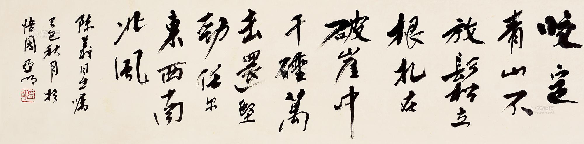 2067 行书郑板桥诗一首 镜片 水墨纸本