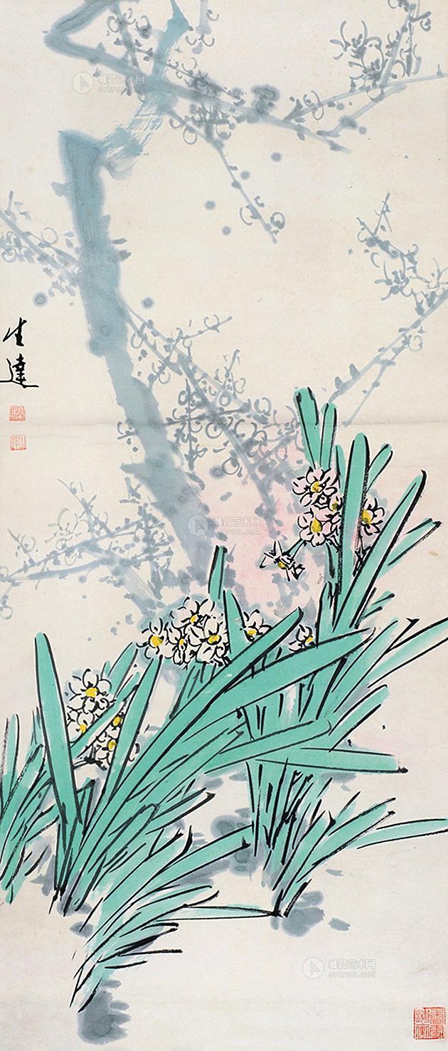 【梅花水仙 立轴 水墨纸本】拍卖品_图片_价格_鉴赏_绘画_雅昌艺术品