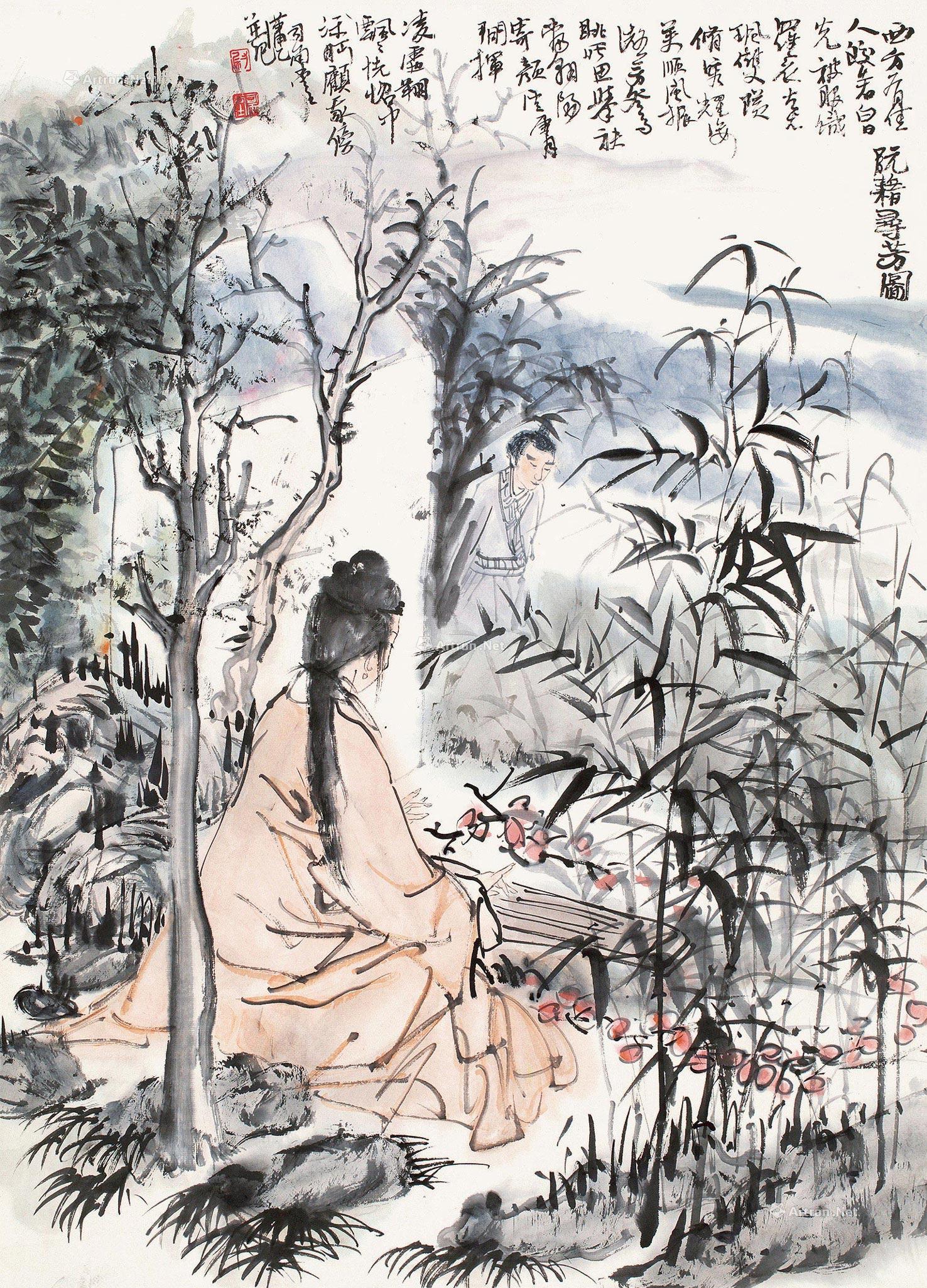 0295 阮籍寻芳 设色纸本 立轴