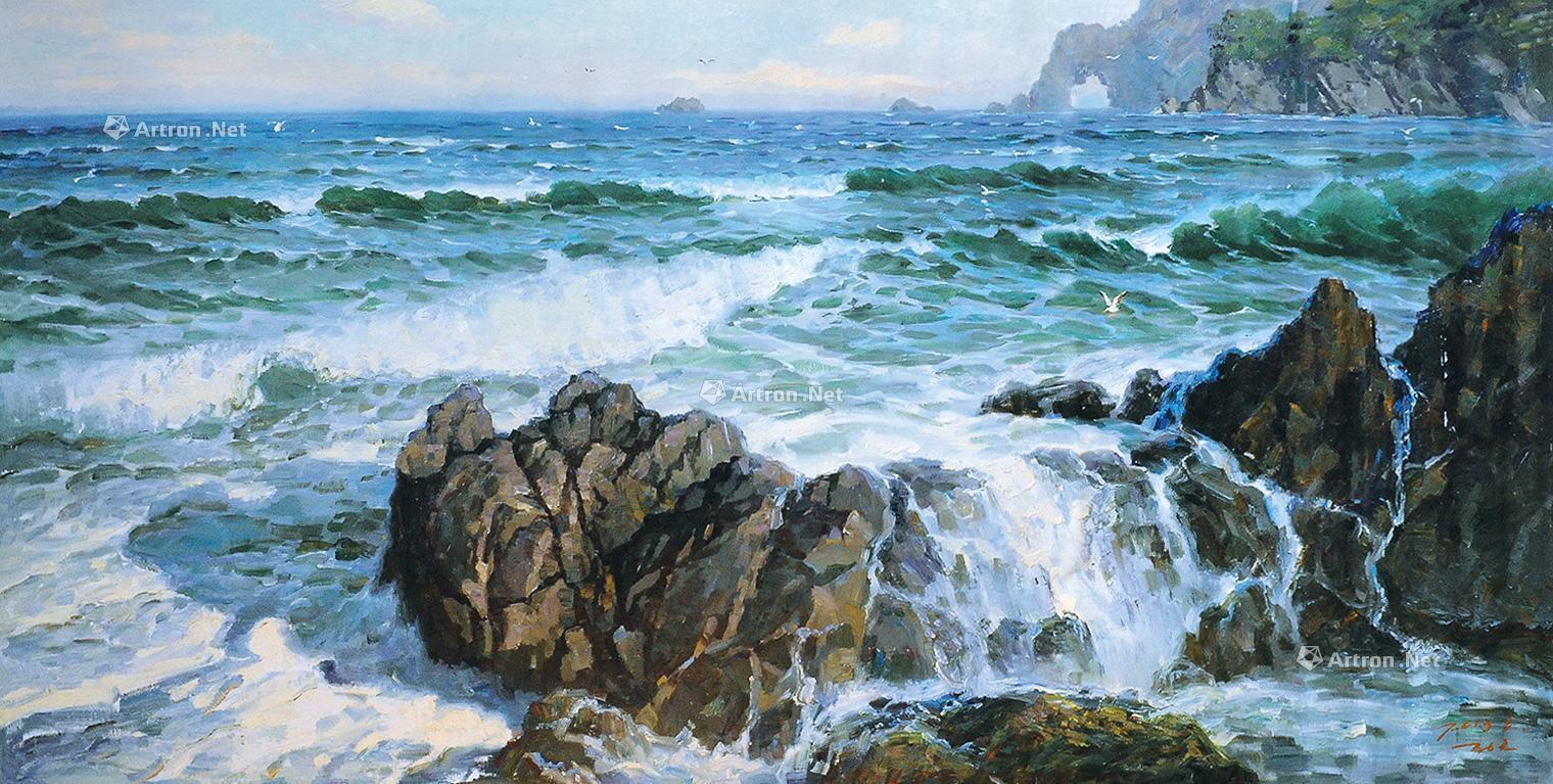 0876 波涛汹涌 布面油画