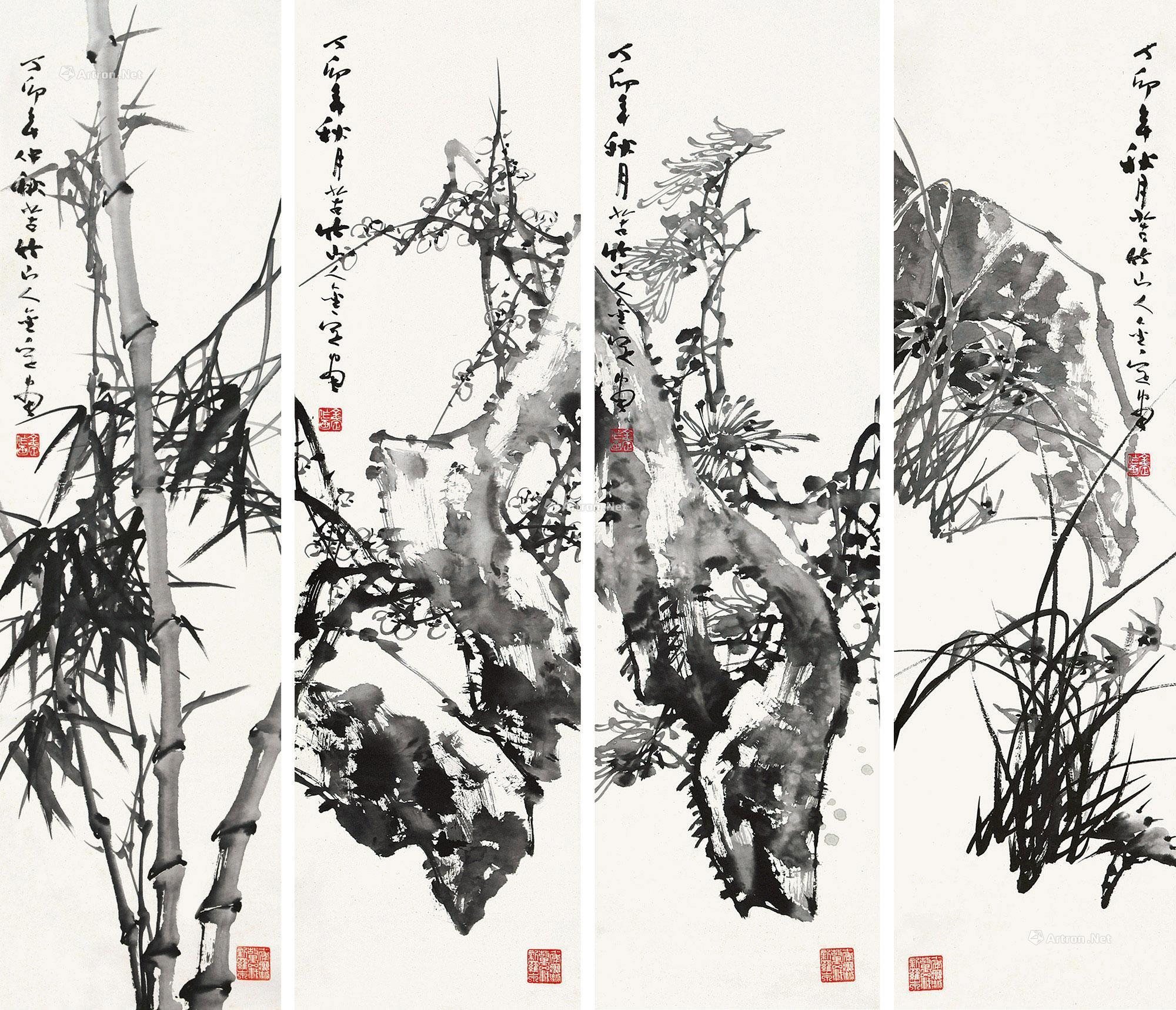 林金定(1943～1991) 尺寸 120×34cm×4 作品分类 中国书画
