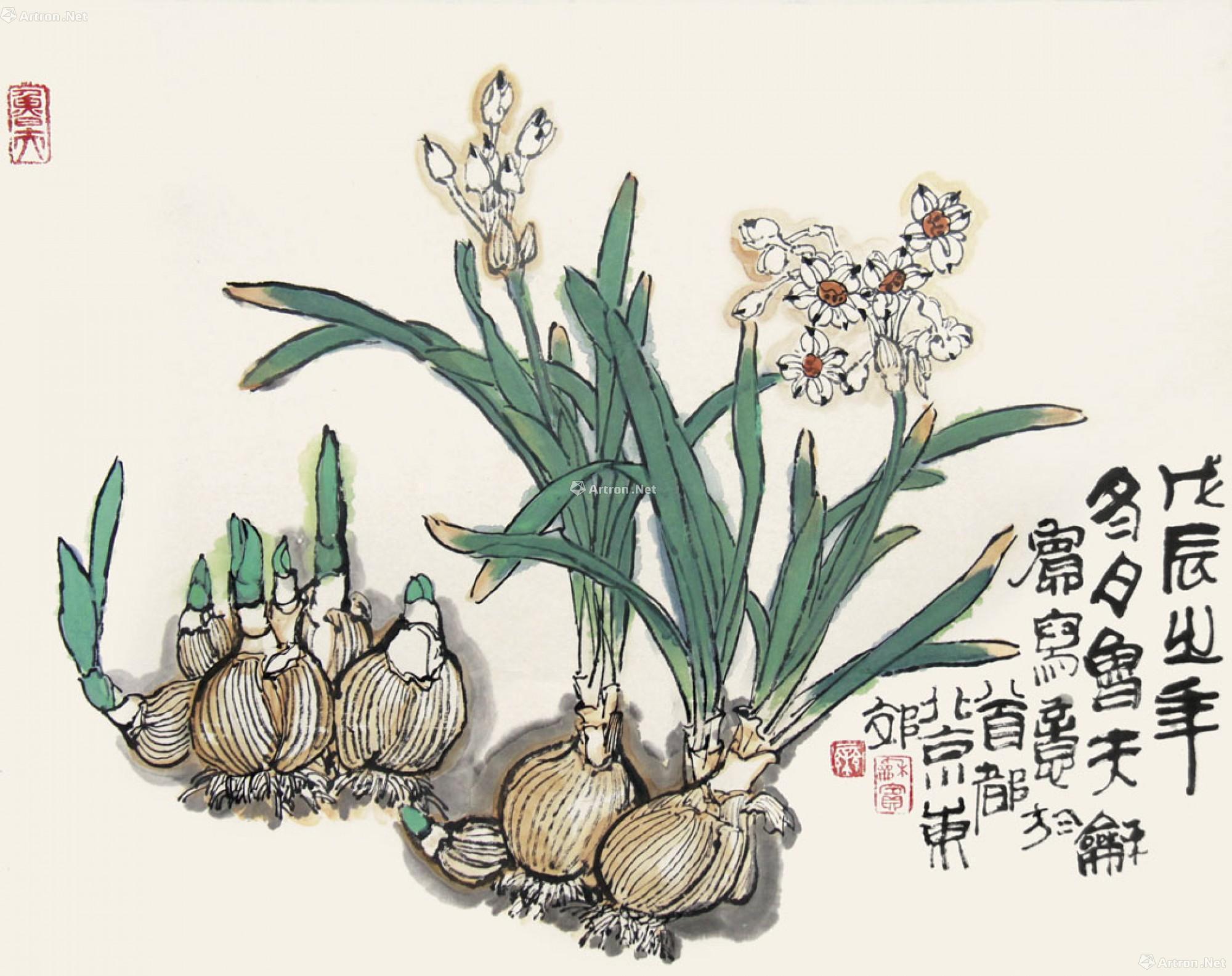 【水仙 镜心】拍卖品_图片_价格_鉴赏_绘画_雅昌艺术