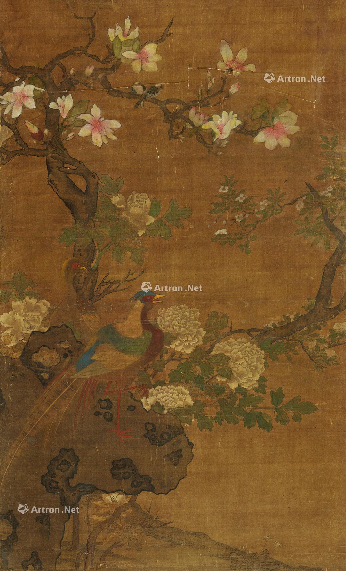 1670芙蓉锦鸡图镜心绢本