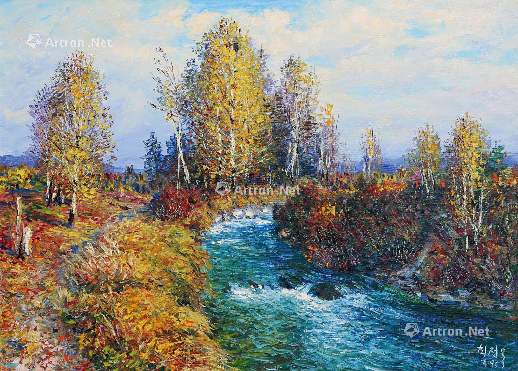 1060 2013年作 水边的风景 布面油画