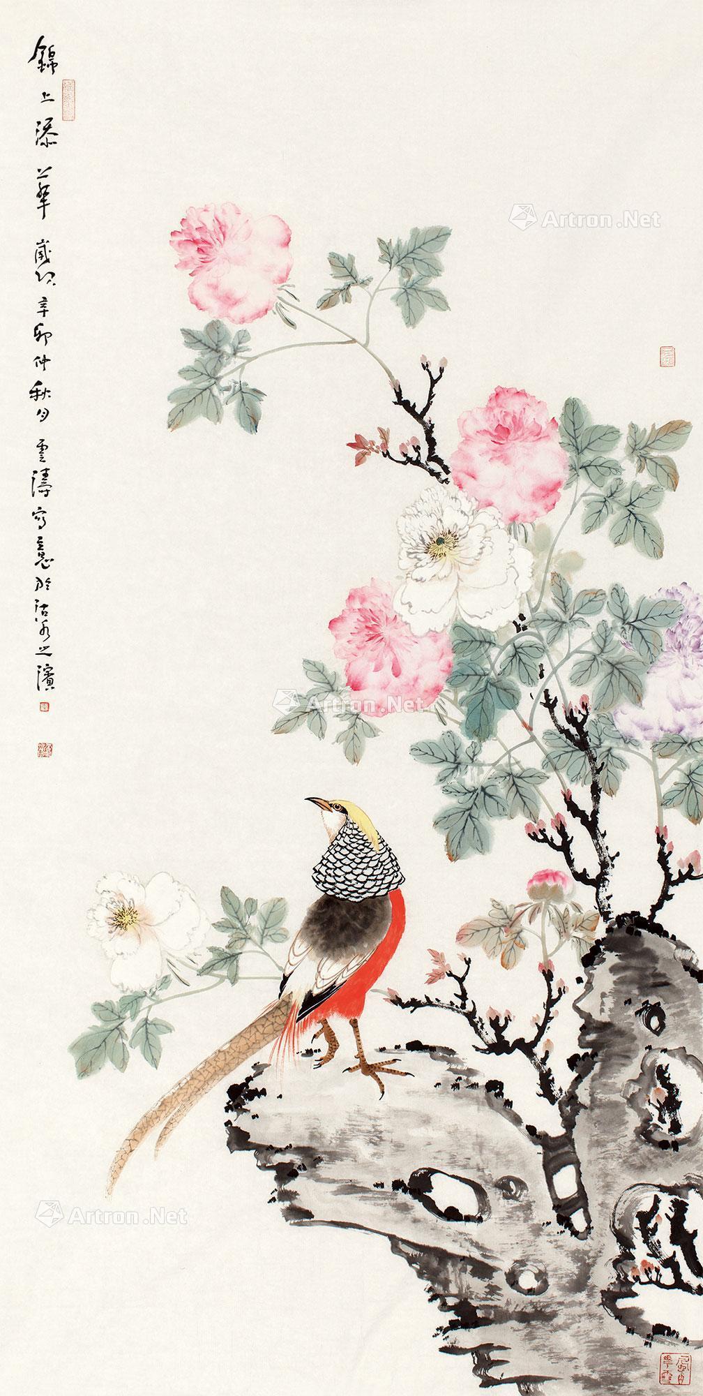 0008辛卯2011年作锦上添花镜心设色纸本