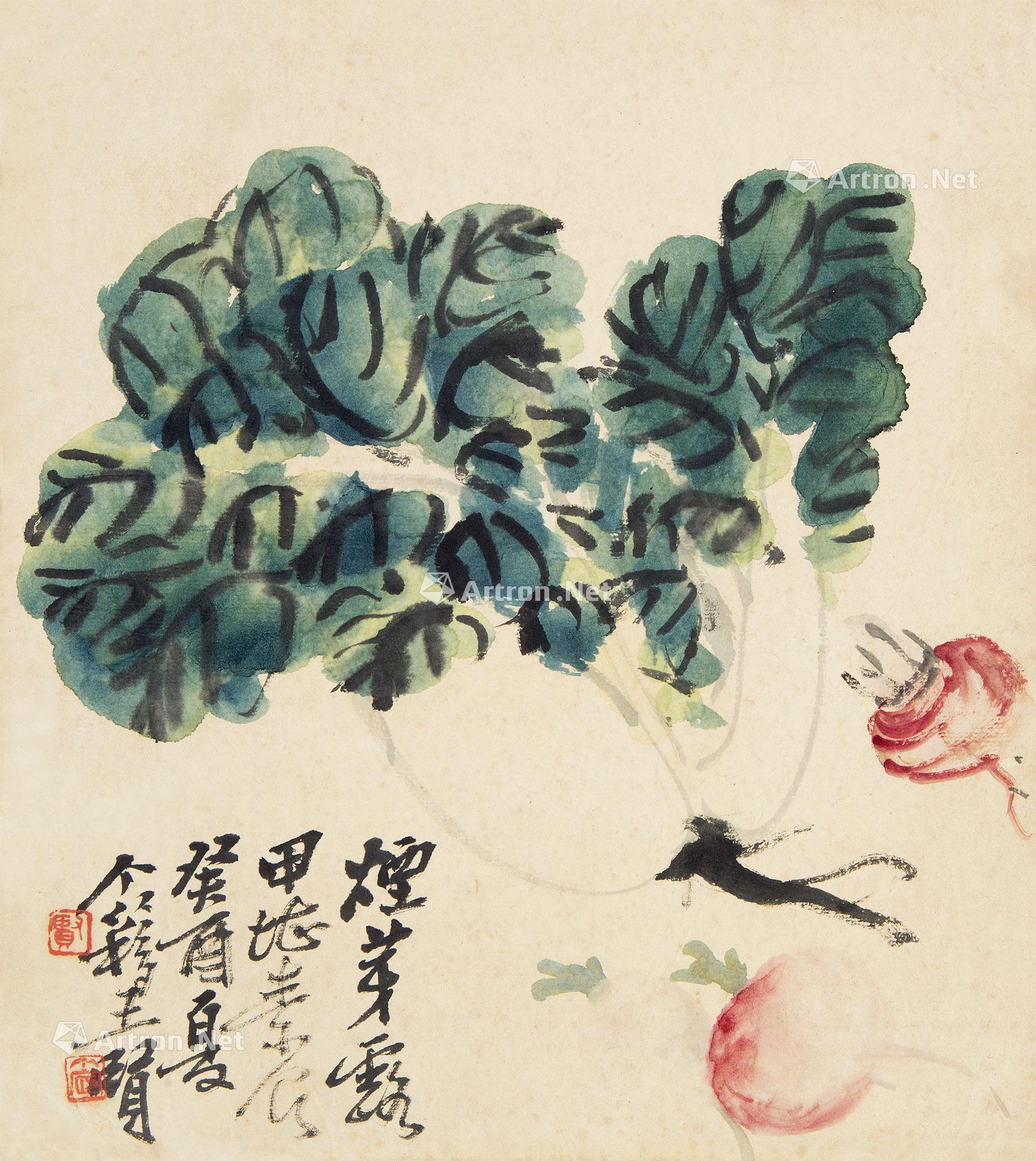 1148 白菜萝卜 镜心 设色纸本