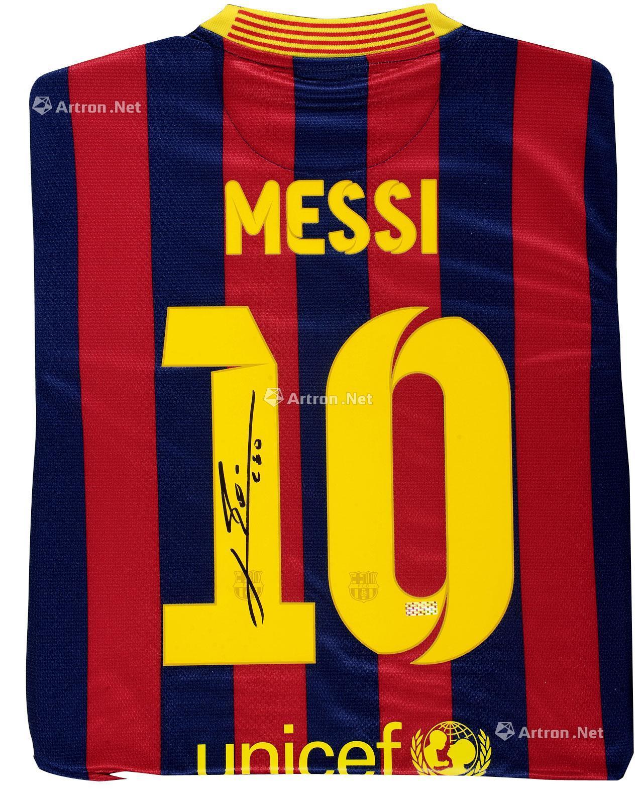 6695 阿根廷著名足球运动员梅西签名限球衣