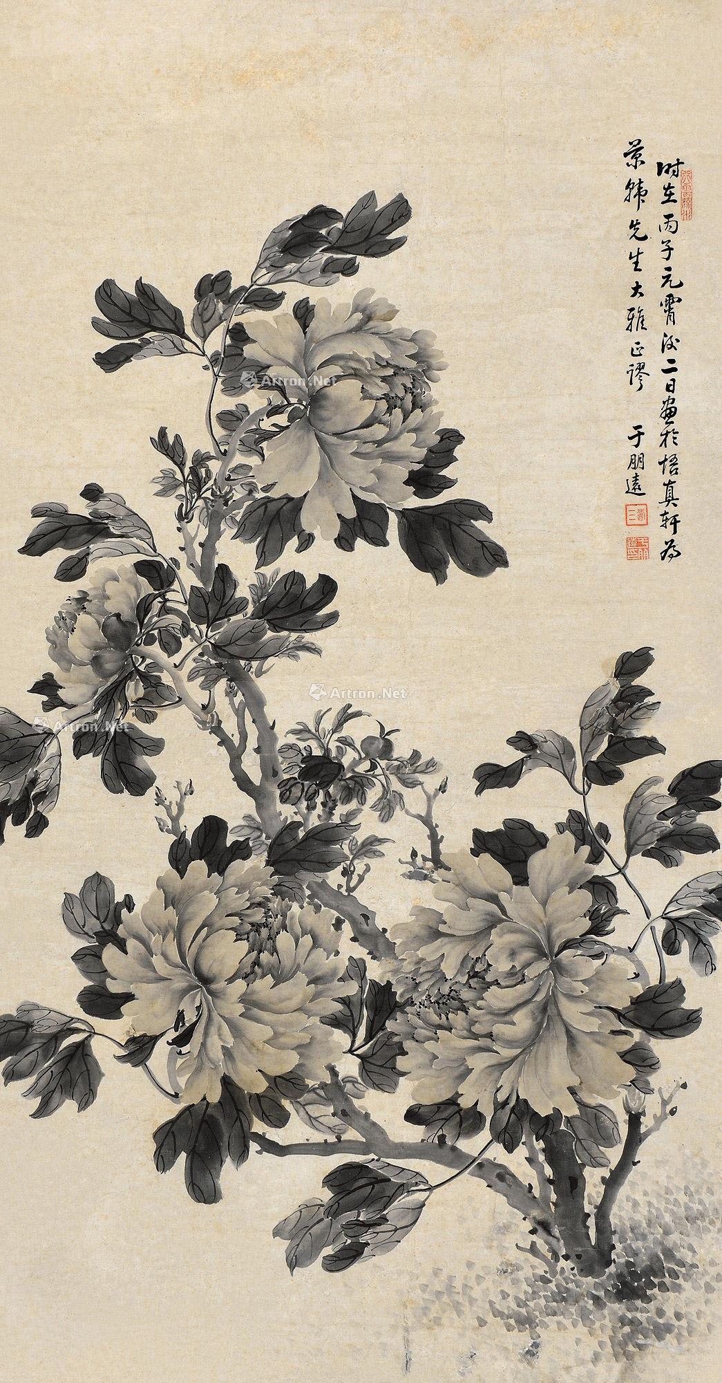 0994 墨牡丹 镜片 水墨纸本