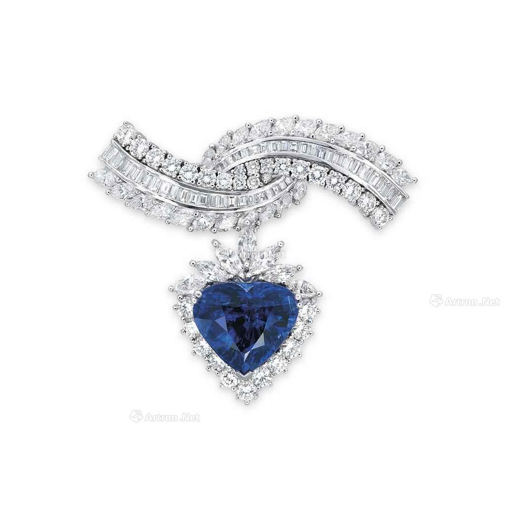 1841蓝宝石及钻石胸针