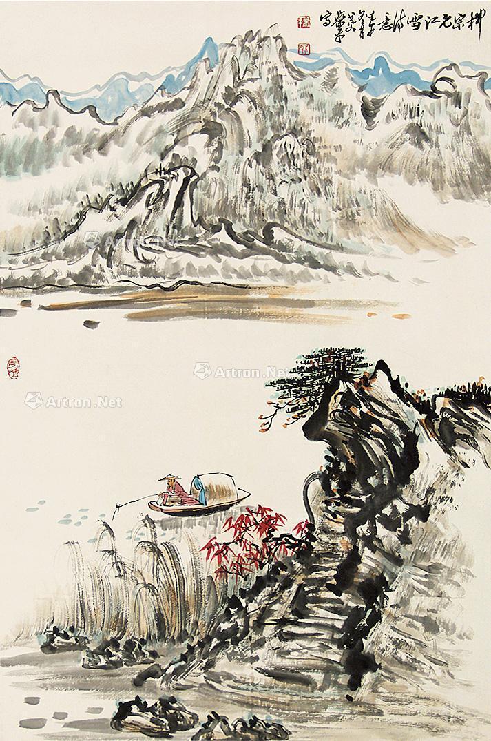 0143 江雪诗意图 立轴 纸本