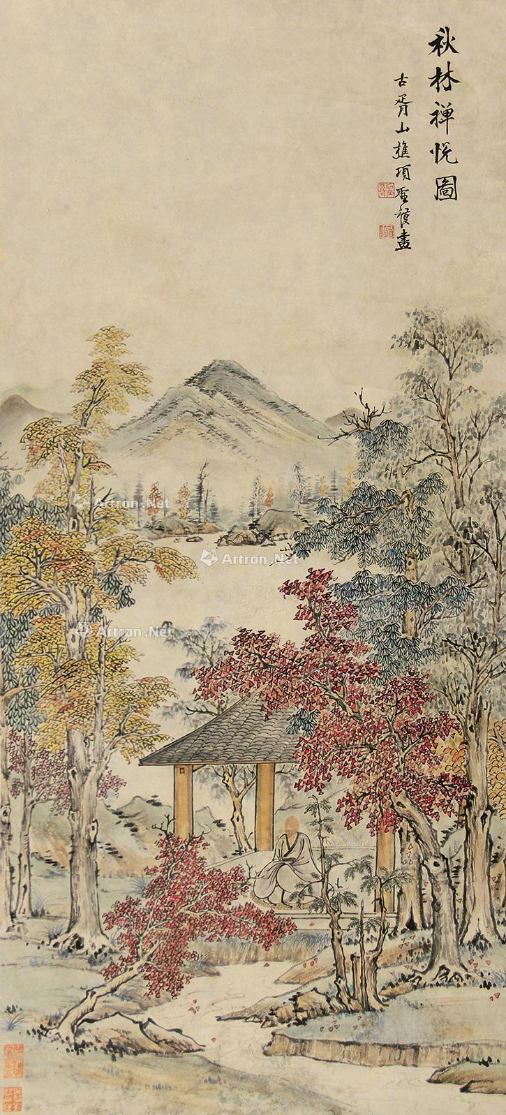 0411 秋林图 立轴 纸本