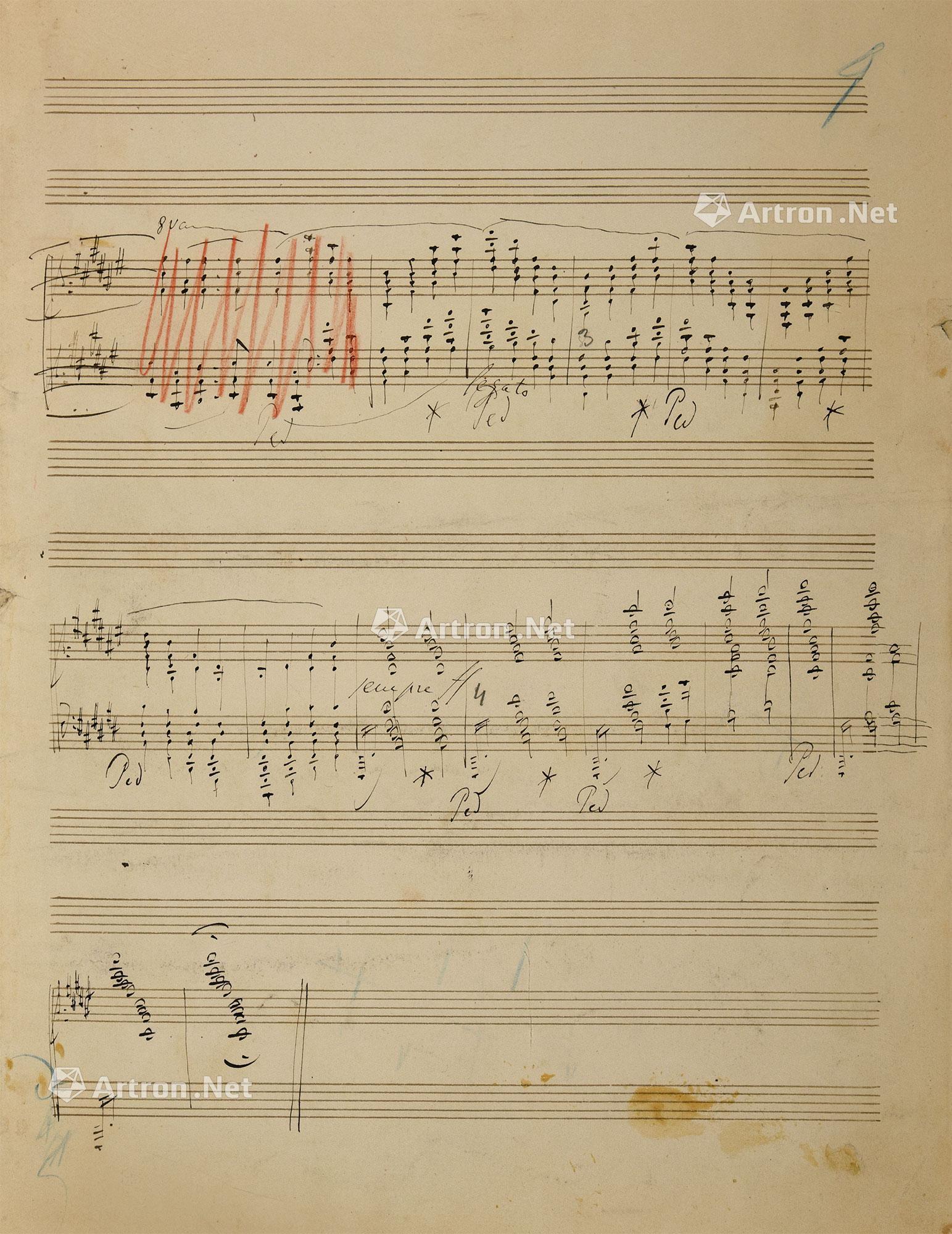 5102 匈牙利作曲家弗朗茨·李斯特 乐谱手稿