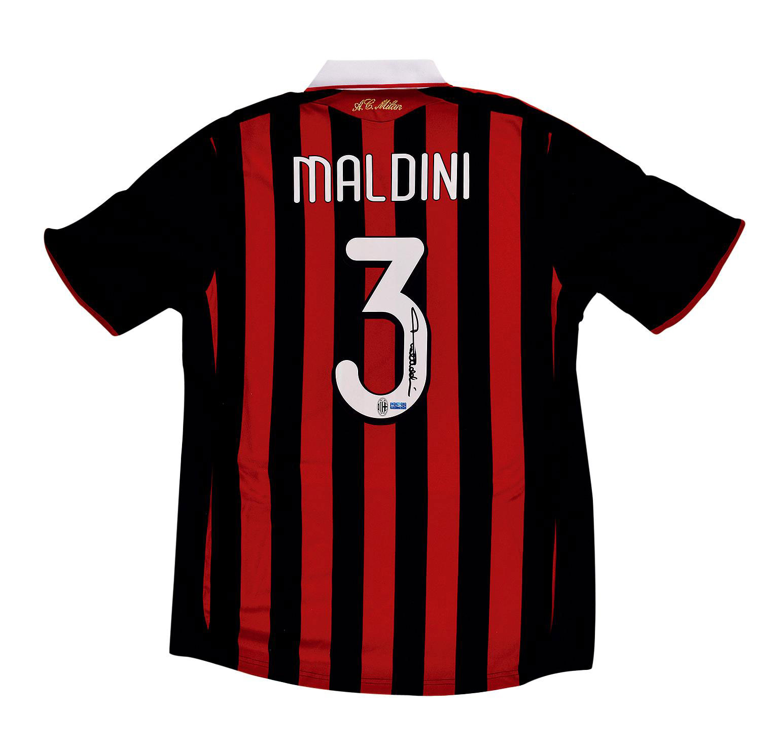 足球巨星保罗·马尔蒂尼(paolo maldini)亲笔签名球衣