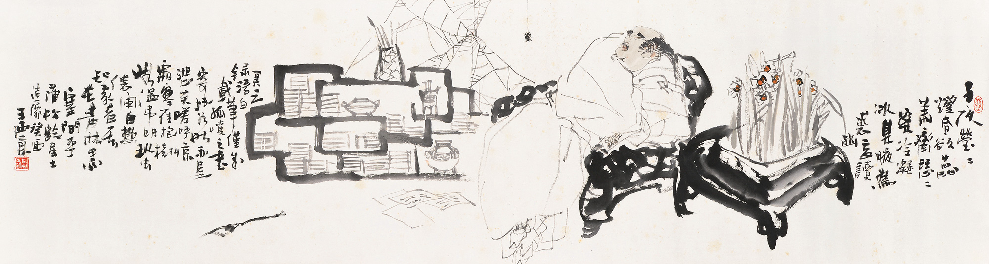 0364 1993年作 蒲松龄小像 镜心 设色纸本