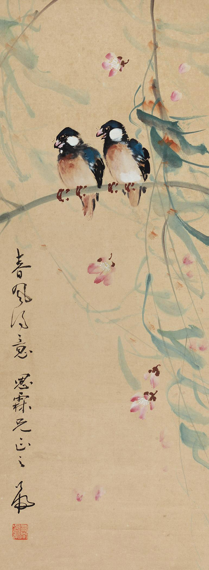 2419春风得意立轴设色纸本