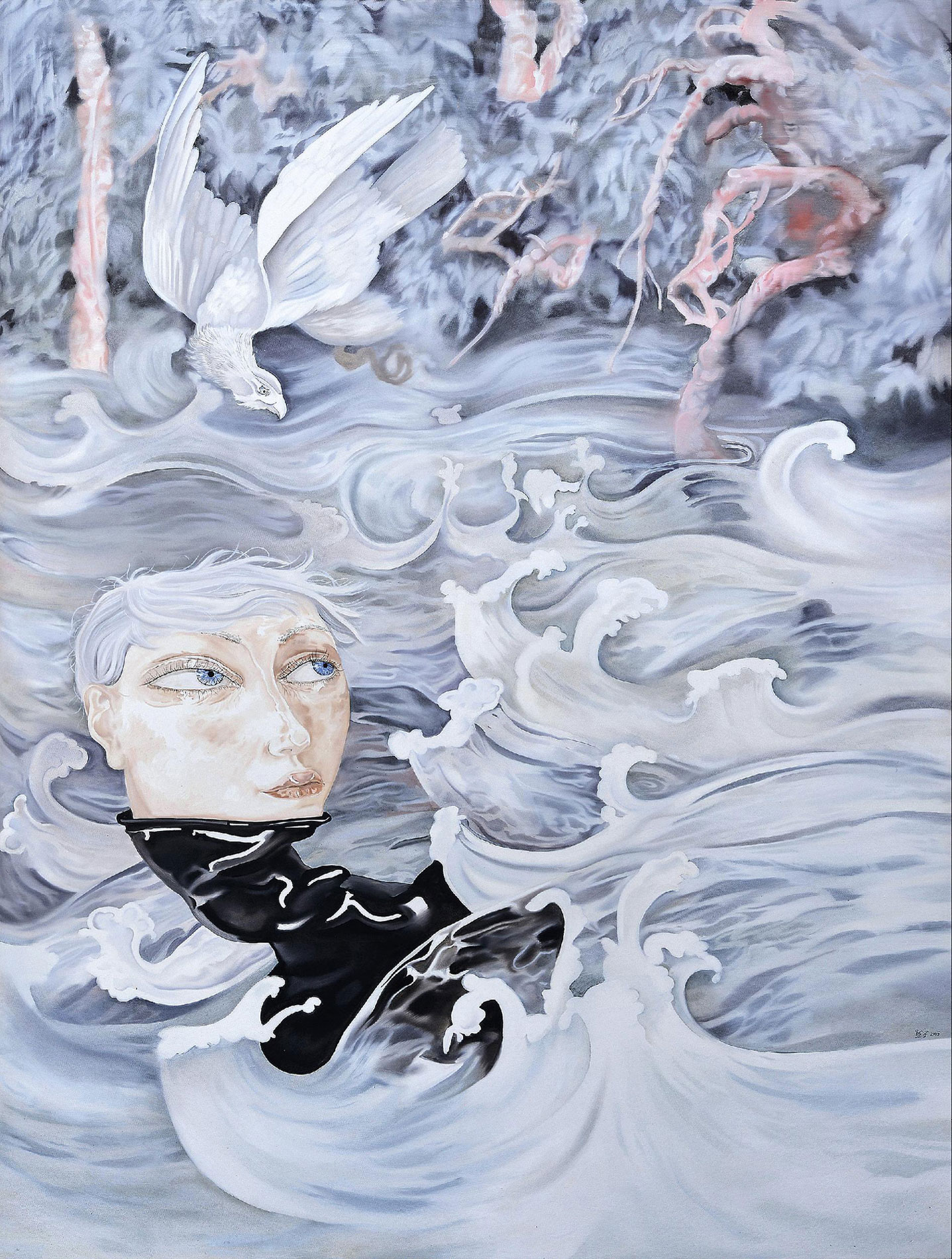 3925 2005年作 涌动的水流 布面油画