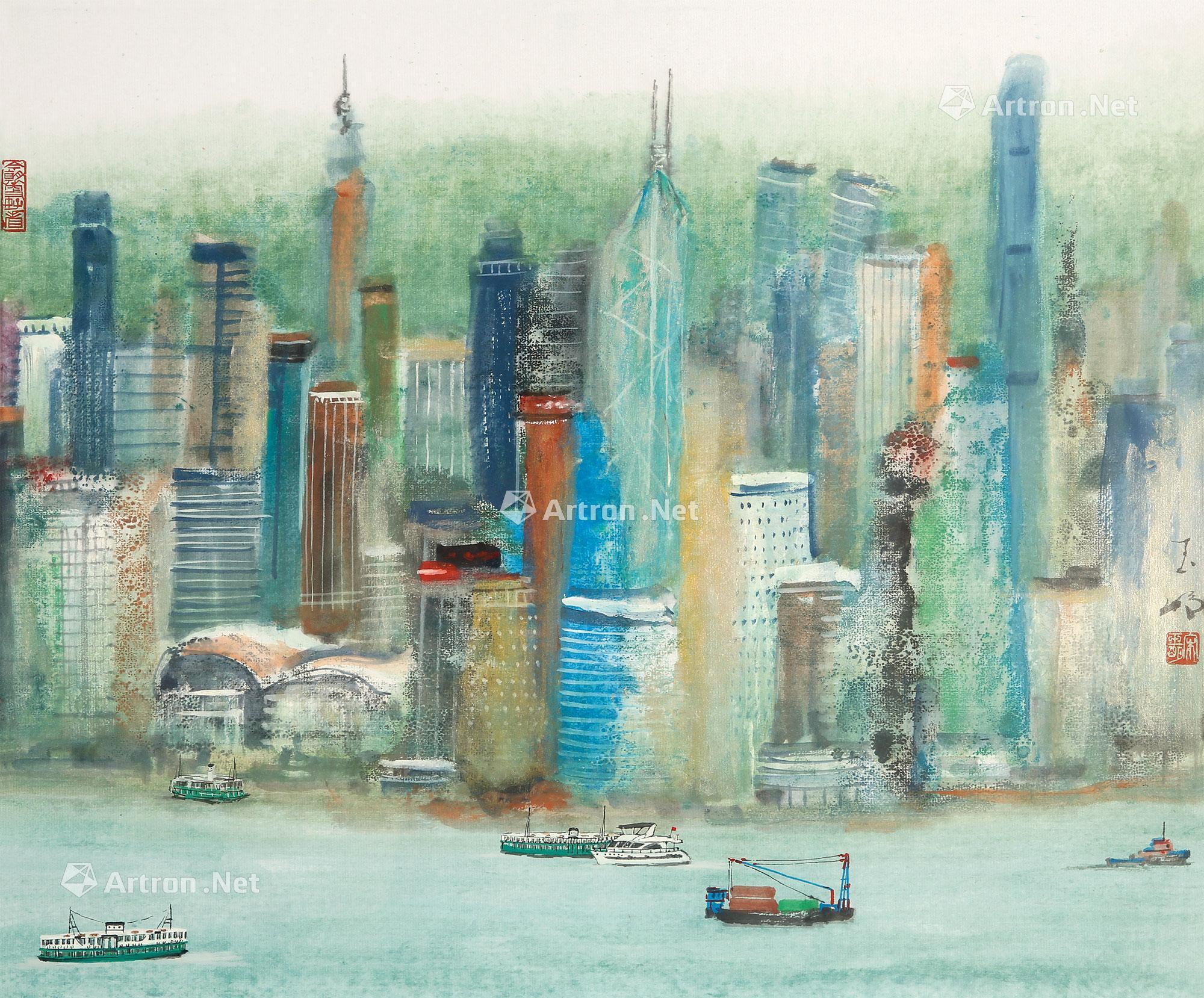 【香港小景 镜心 设色纸本】拍卖品_图片_价格_鉴赏_绘画_雅昌艺术品