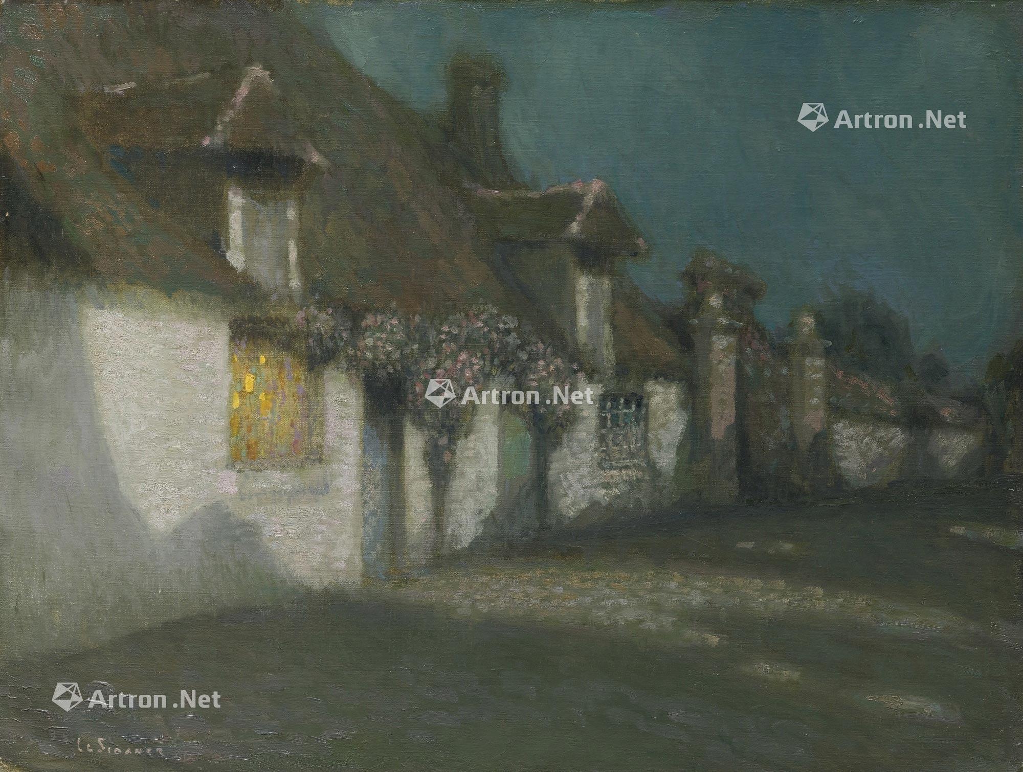 0261 les chaumières au clair de lune