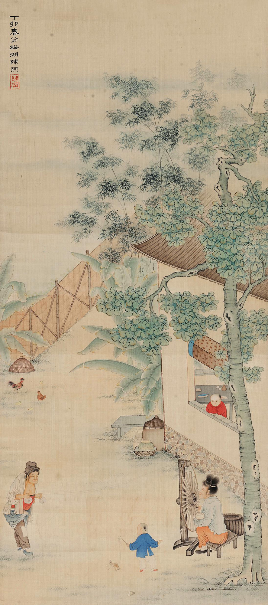 5184纺织图立轴设色纸本