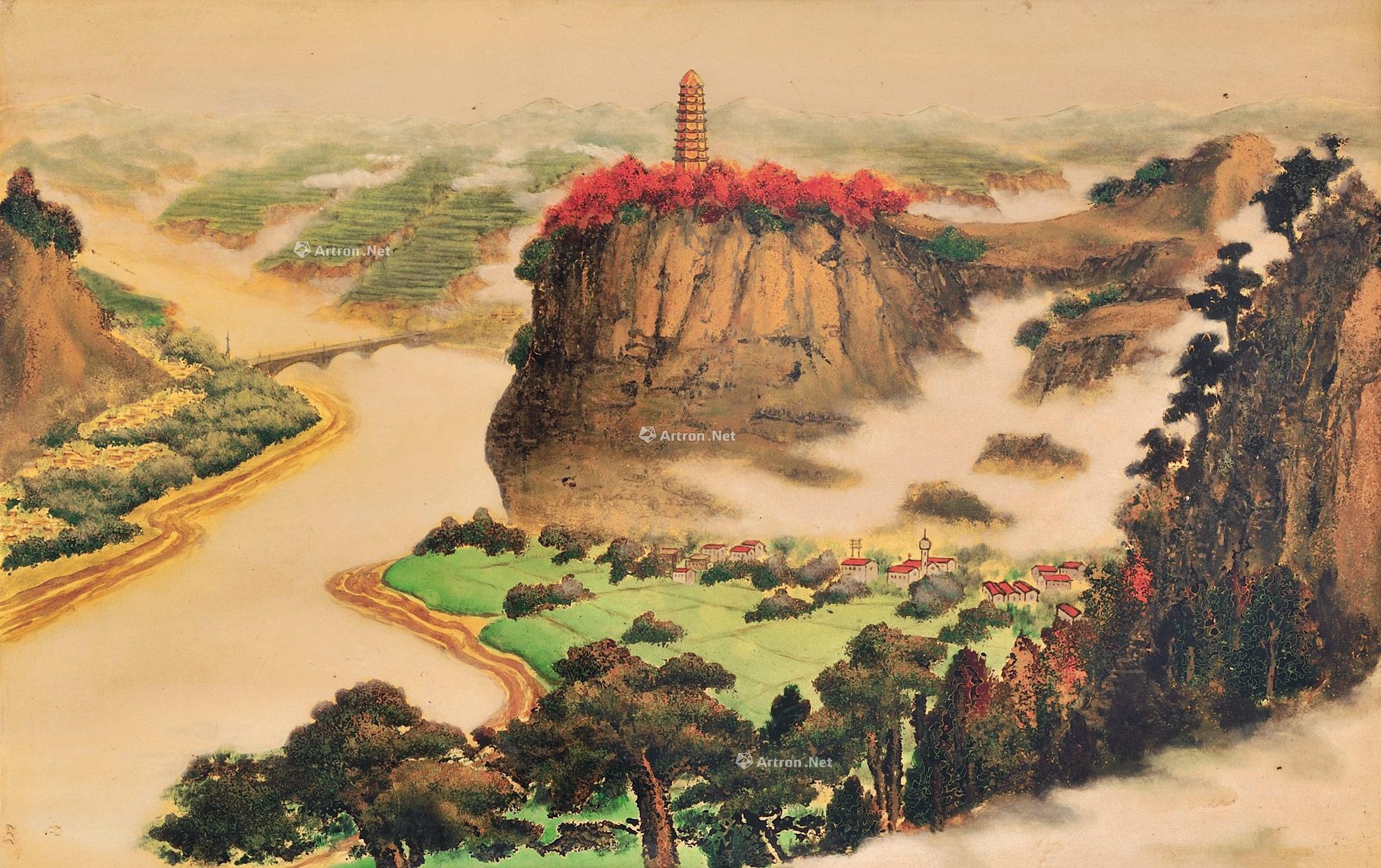 【约60年代 延安春色】拍卖品_图片_价格_鉴赏_绘画_雅昌艺术品拍卖网