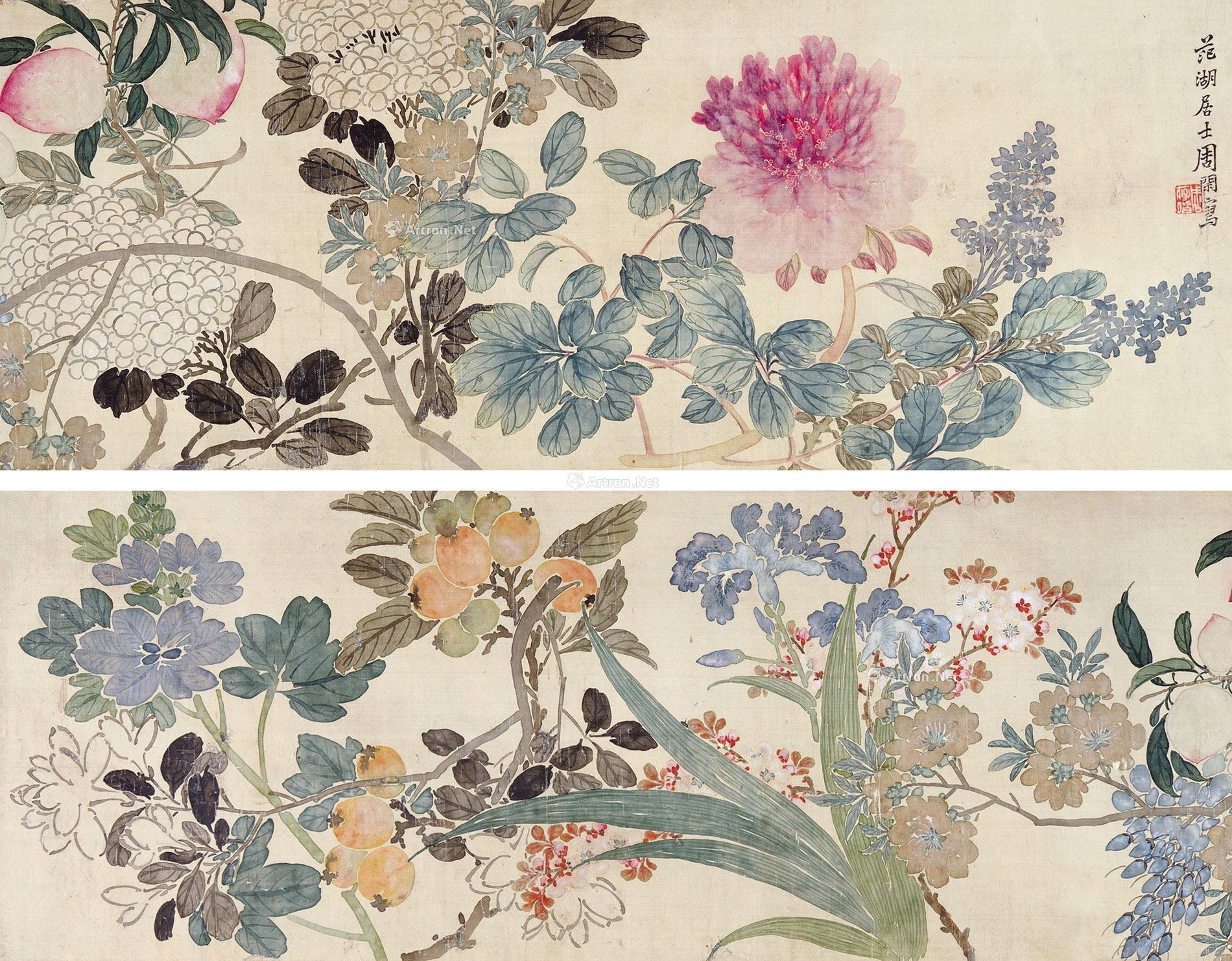 0612 百花图 手卷 设色绢本
