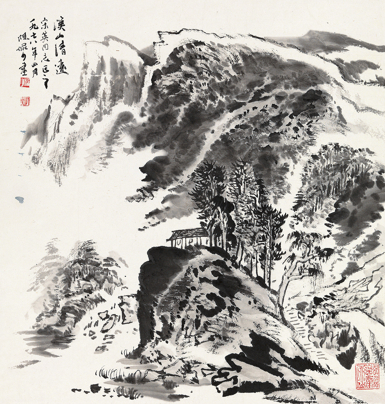 0767 1978年作 溪山清远 立轴 水墨纸本