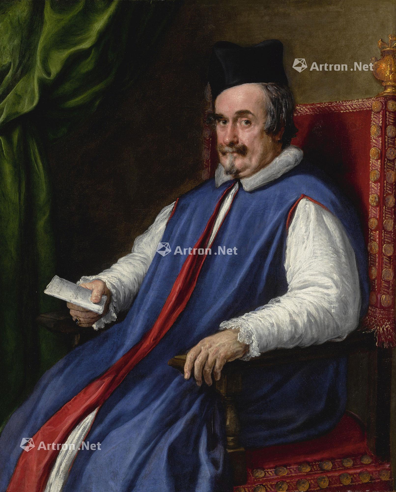0048 教宗英诺森十世侍臣克里斯托福罗塞尼蒙席(1661年卒)肖像 油彩
