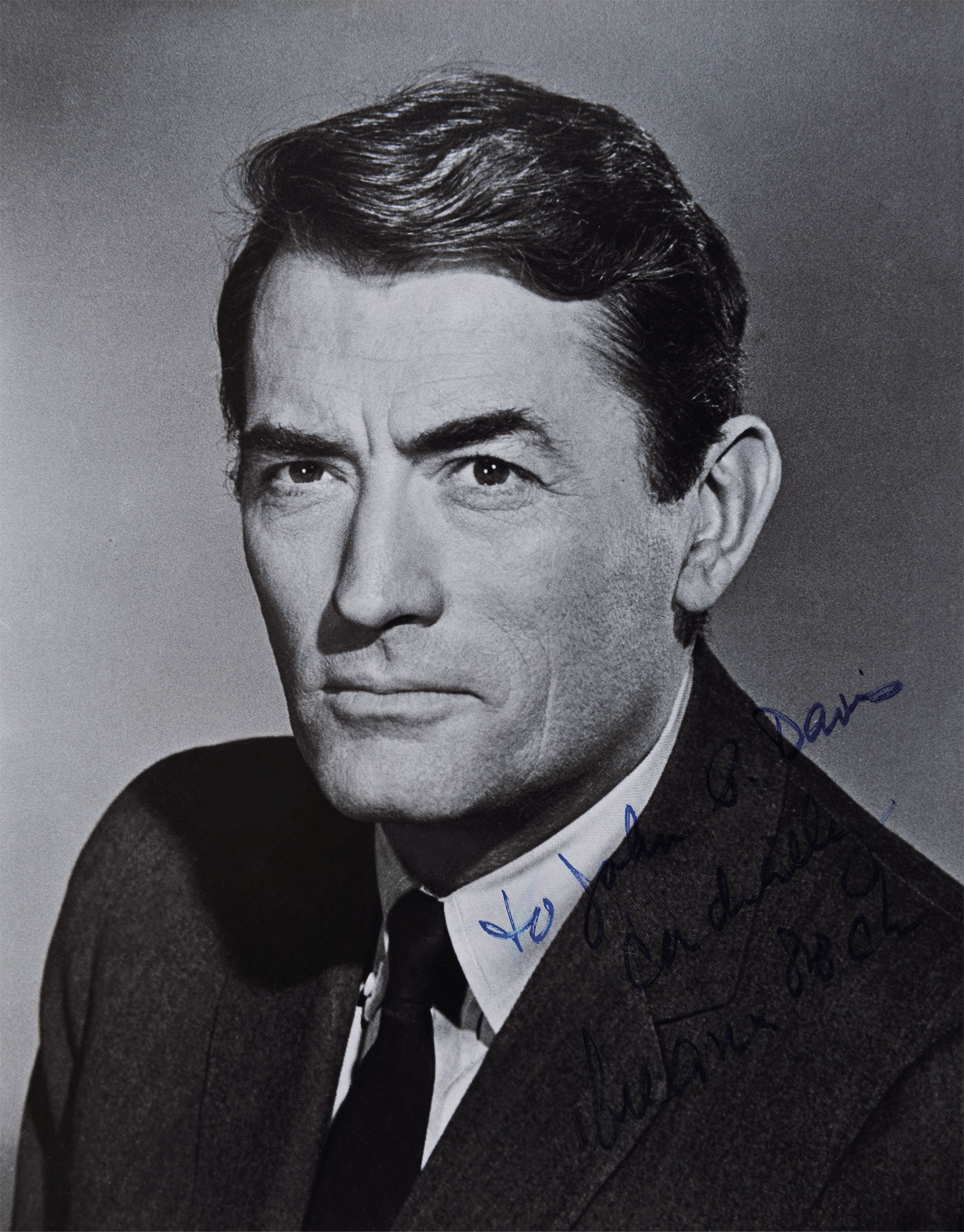 说明    1幅 附证书 格利高里派克(gregory peck,1916-2003),美国电影