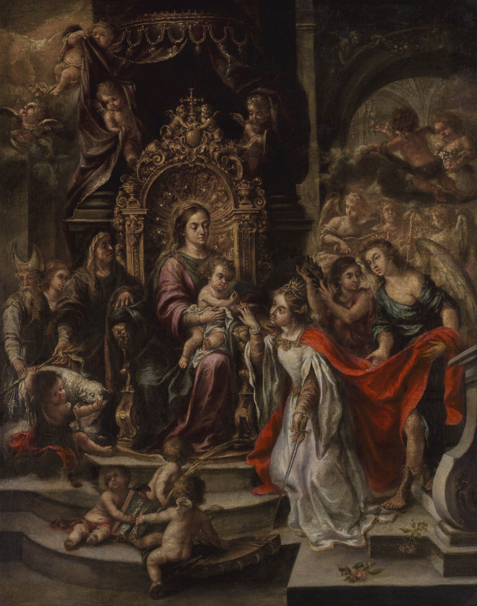 0194 the mystic marriage of saint catherine oil on canvas