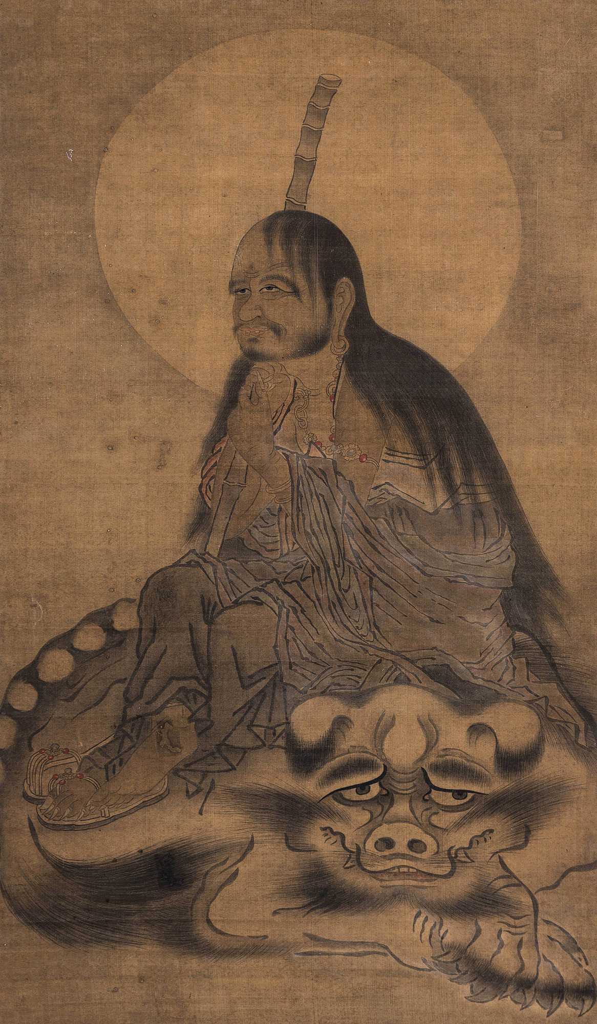 1635罗汉图镜心绢本
