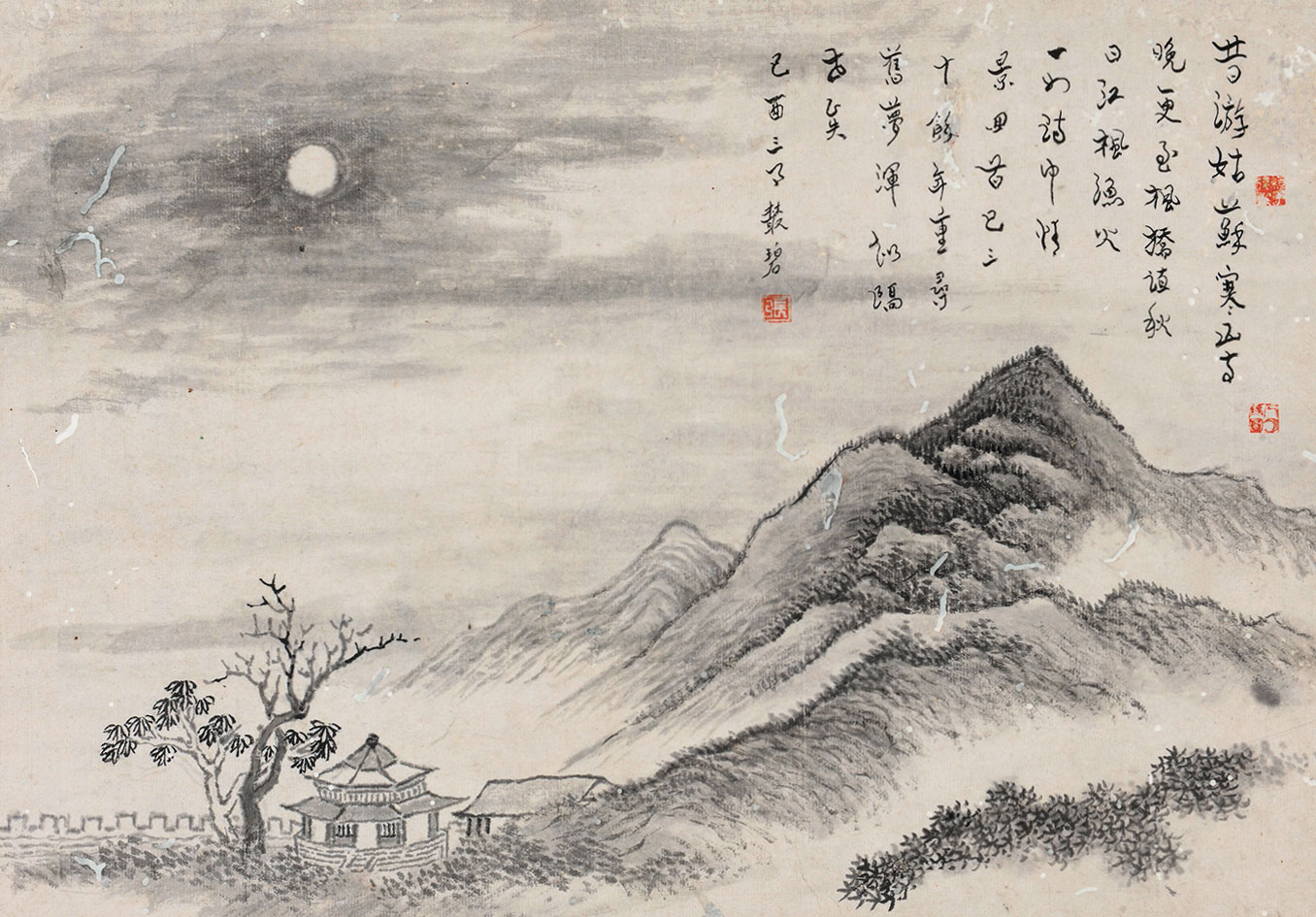 【寒山寺写景 镜心 水墨纸本】拍卖品_图片_价格_鉴赏_绘画_雅昌艺术