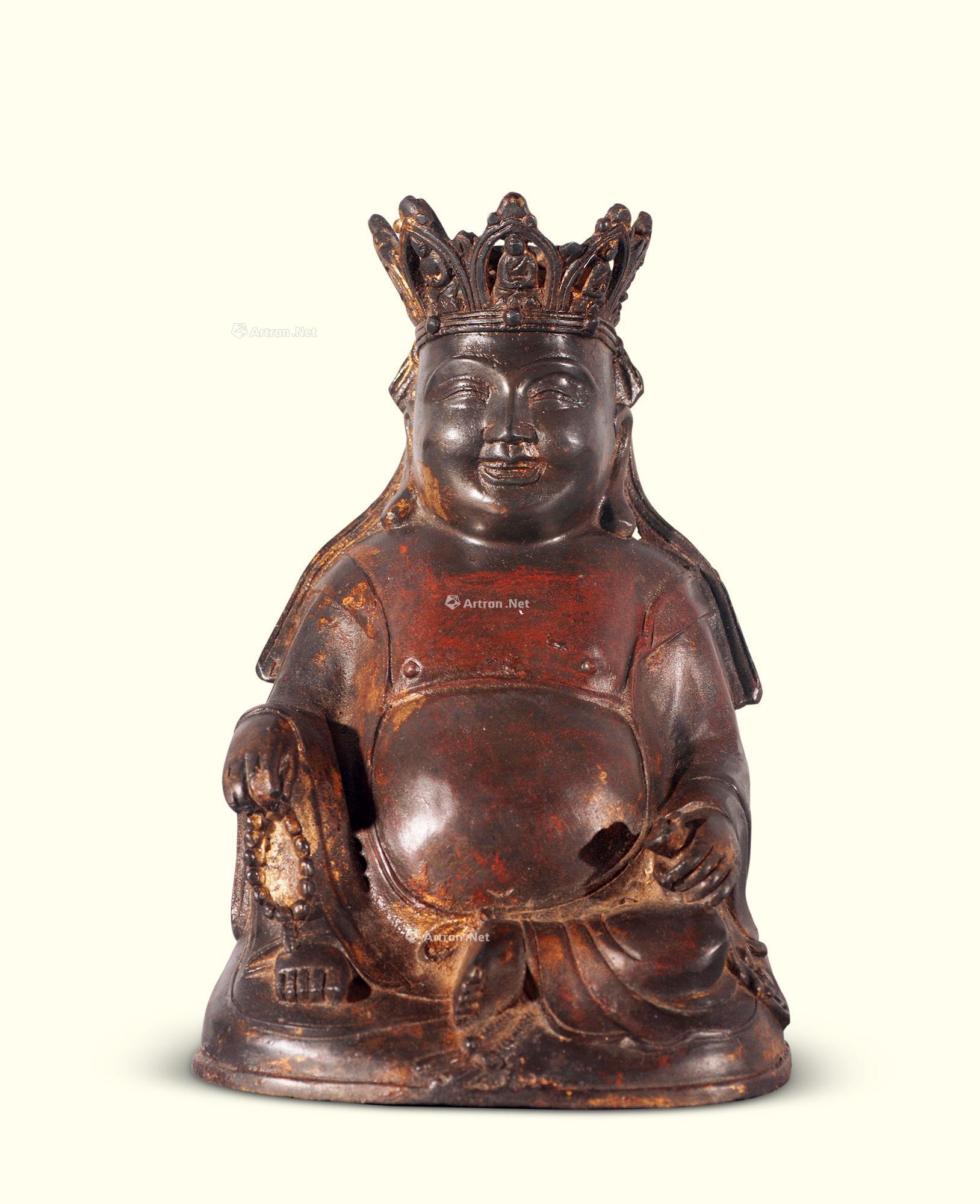 1144明铜泥金宝冠弥勒